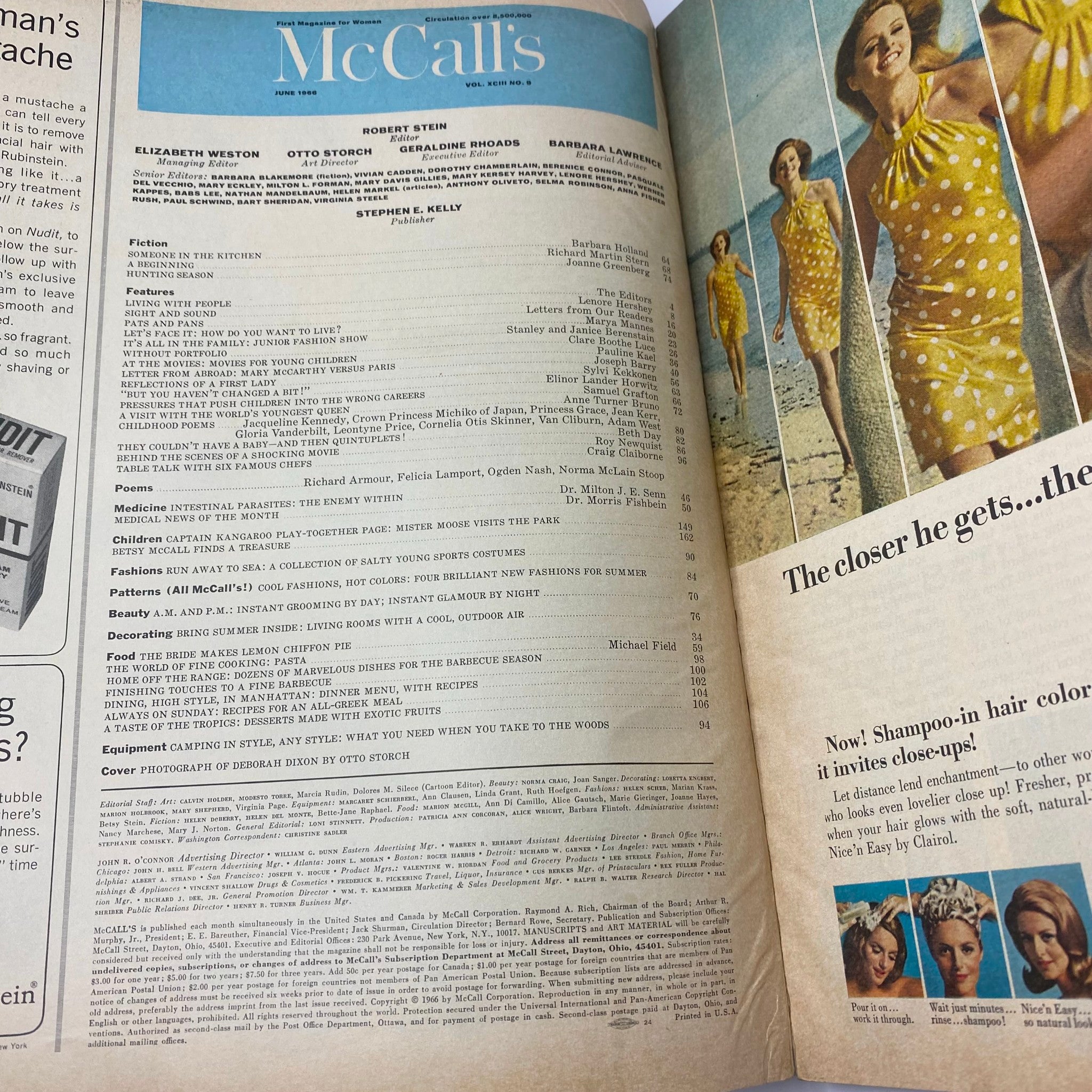 VTG McCall's Magazine June 1966 Cover Photograph of Deborah Dixon