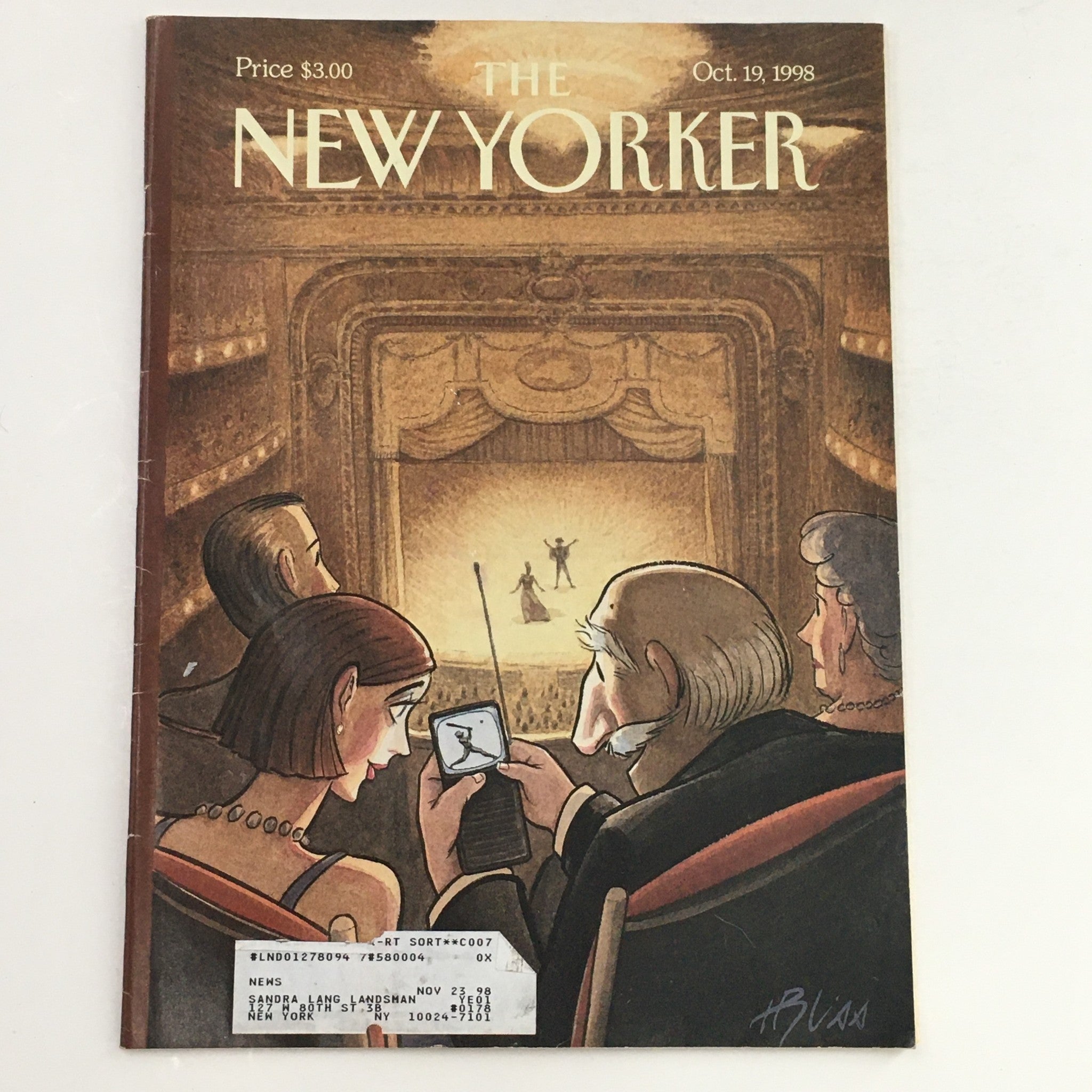 The New Yorker Full Magazine October 19 1998 Doubleheader Cover by Harry Bliss