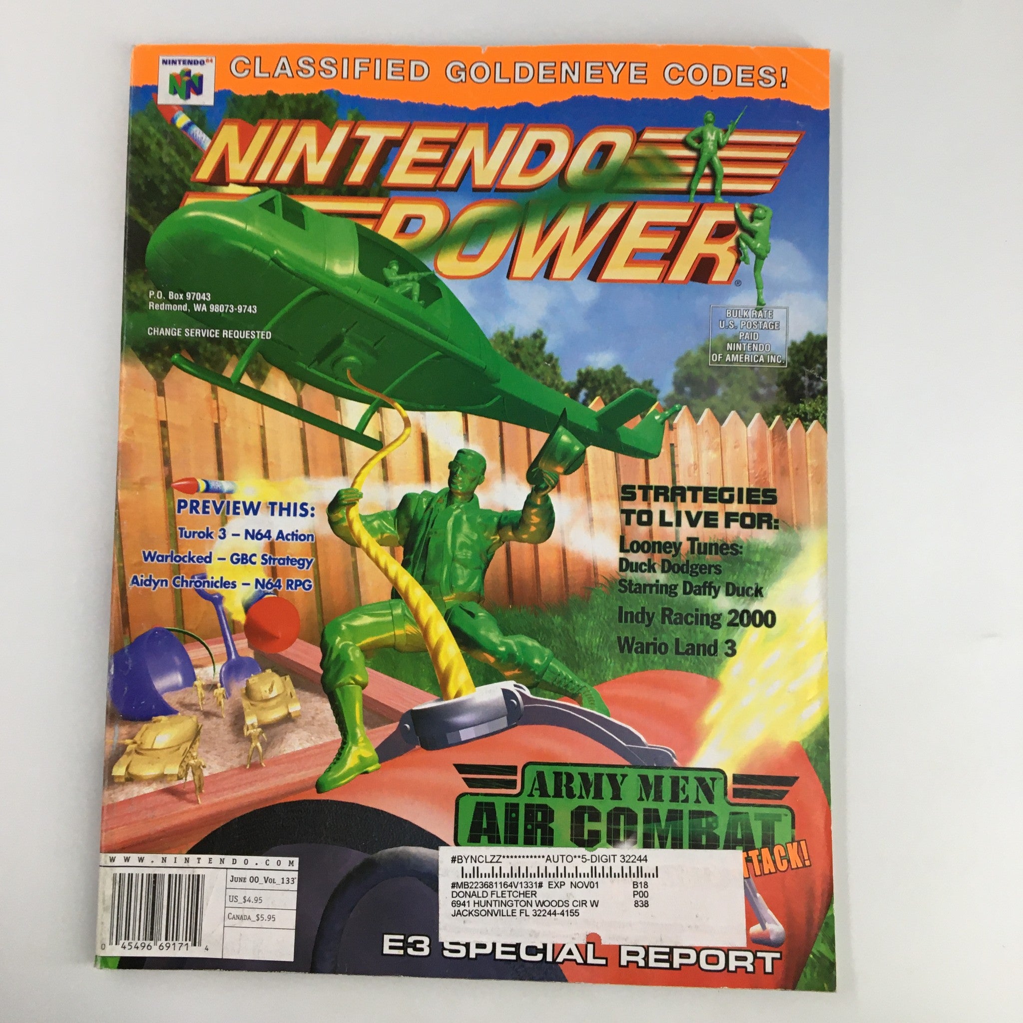 Nintendo Power Magazine Vol. 133 June 2000 Army Men Air Combat Attack w Poster