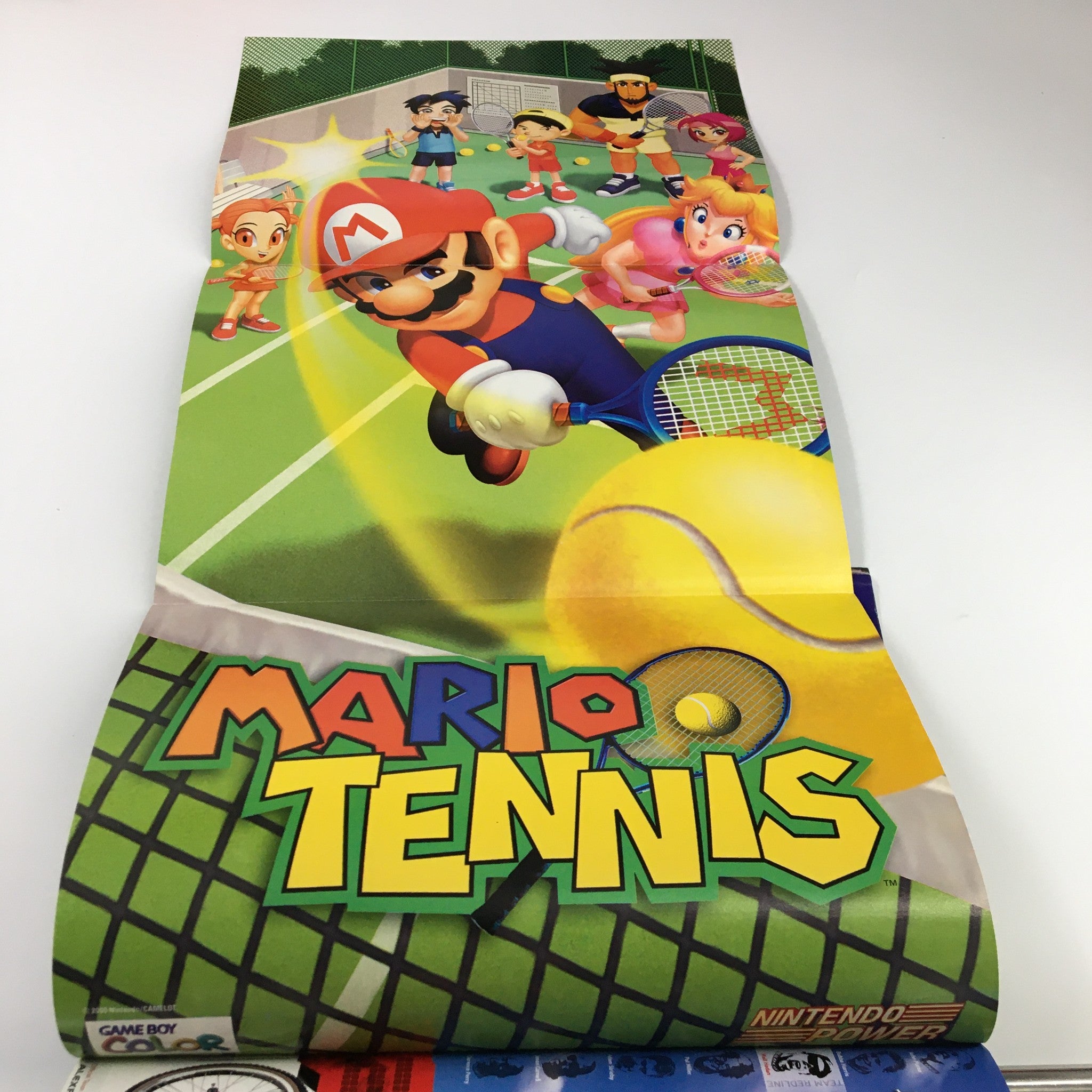 Collectible poster included in Nintendo Power Magazine Vol 139 December 2000, featuring Mario and characters from Mario Tennis.