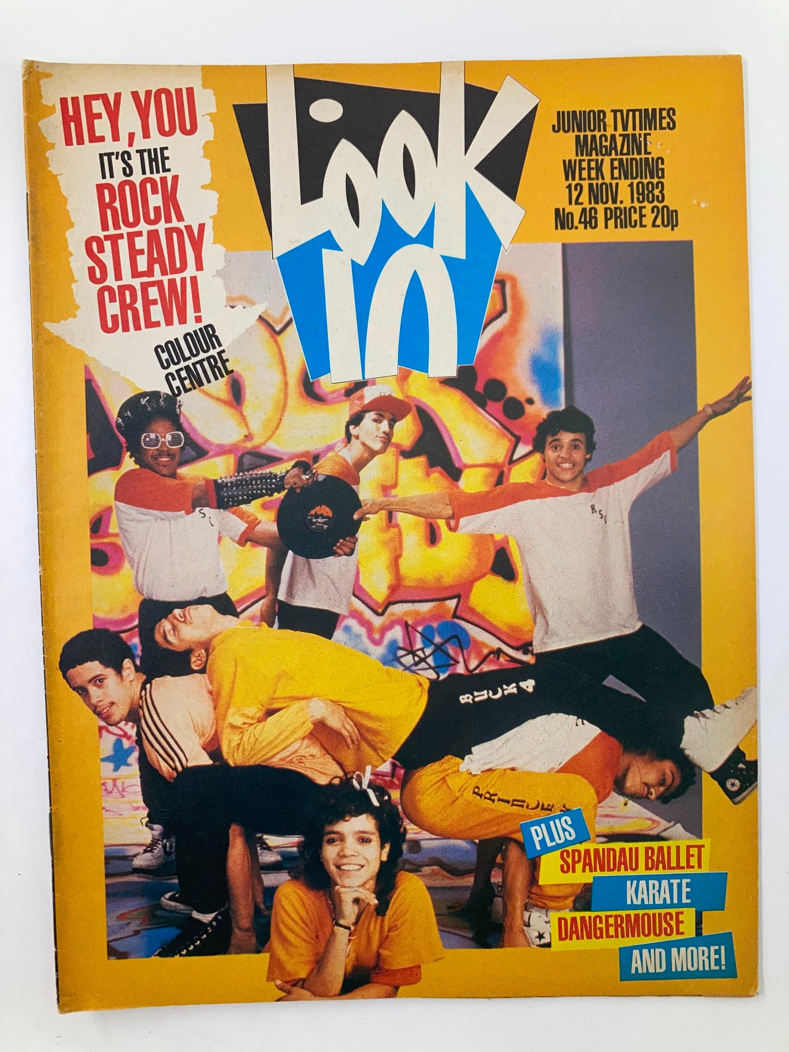Lookin Magazine Cover November 12, 1983, featuring the Rock Steady Crew, showcasing vibrant street dance culture.