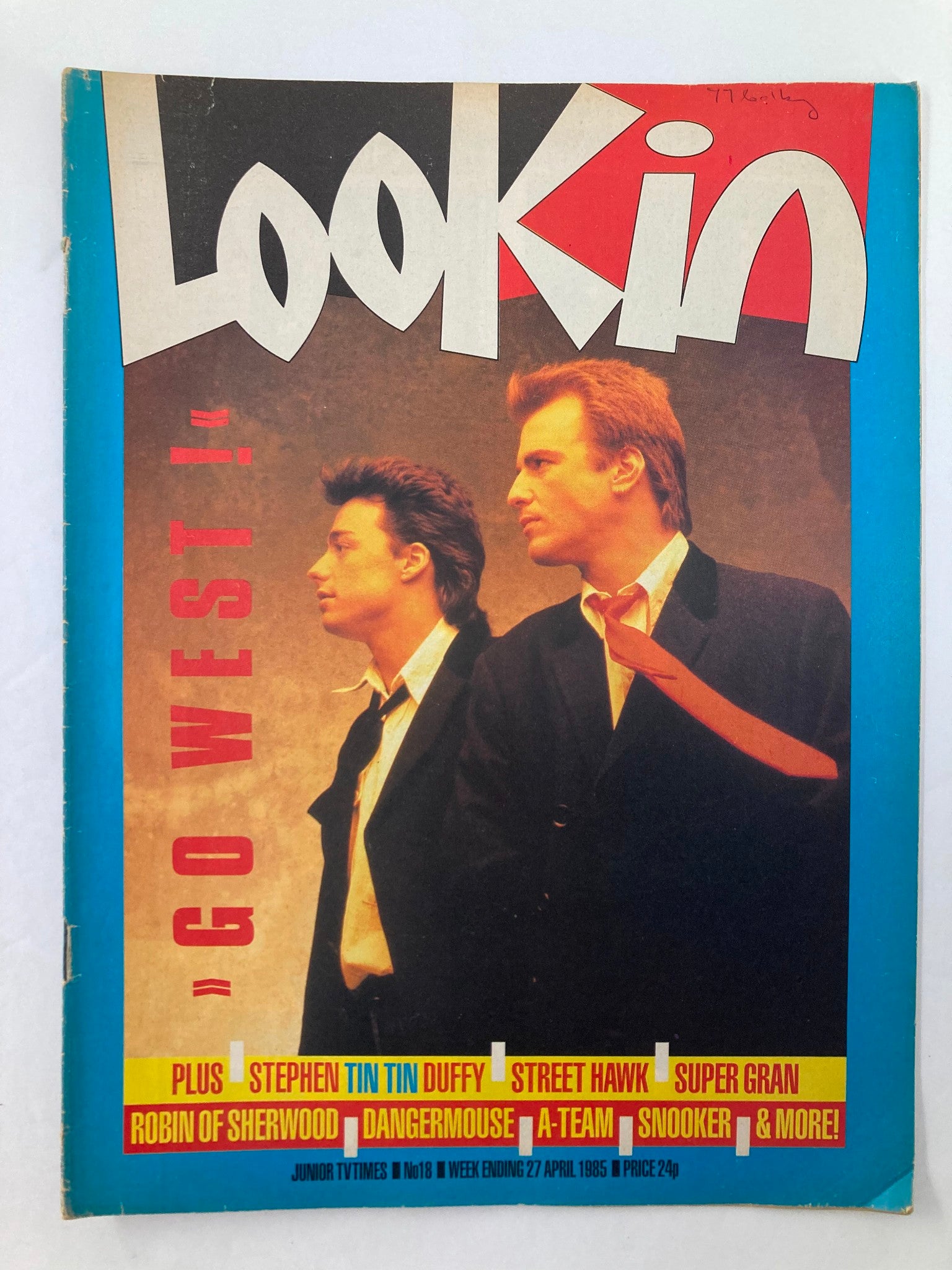 VTG Lookin Magazine April 27 1985 #18 Go West & Stephen Tin Tin Duffy No Label