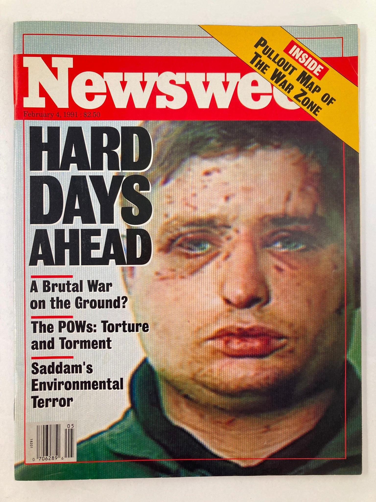 Newsweek Magazine February 4 1991 Hard Days Ahead & The War Zone Map VG No Label