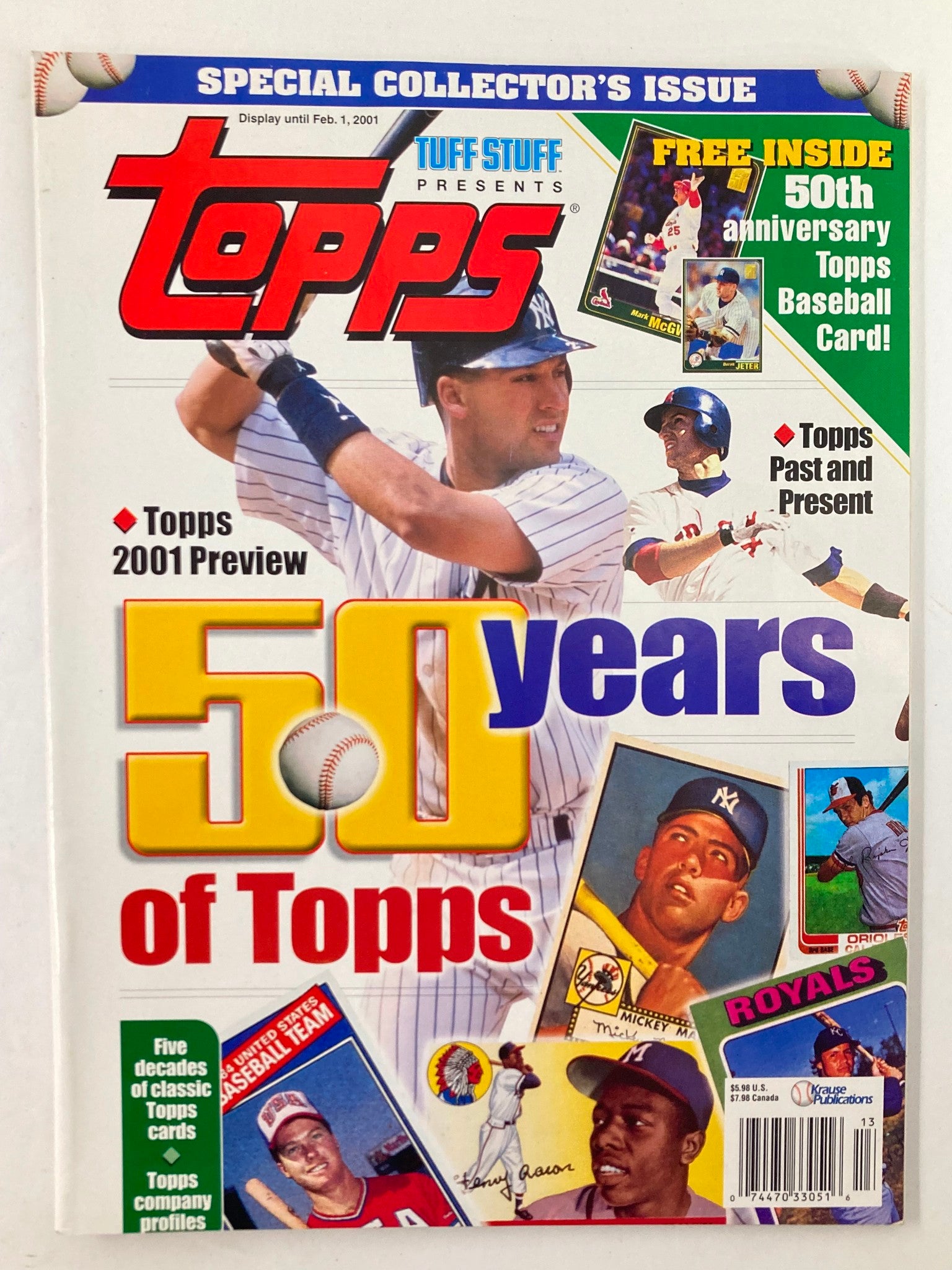 2001 Tuff Stuff Presents 50 Years of Topps Preview Past and Present VG No Label