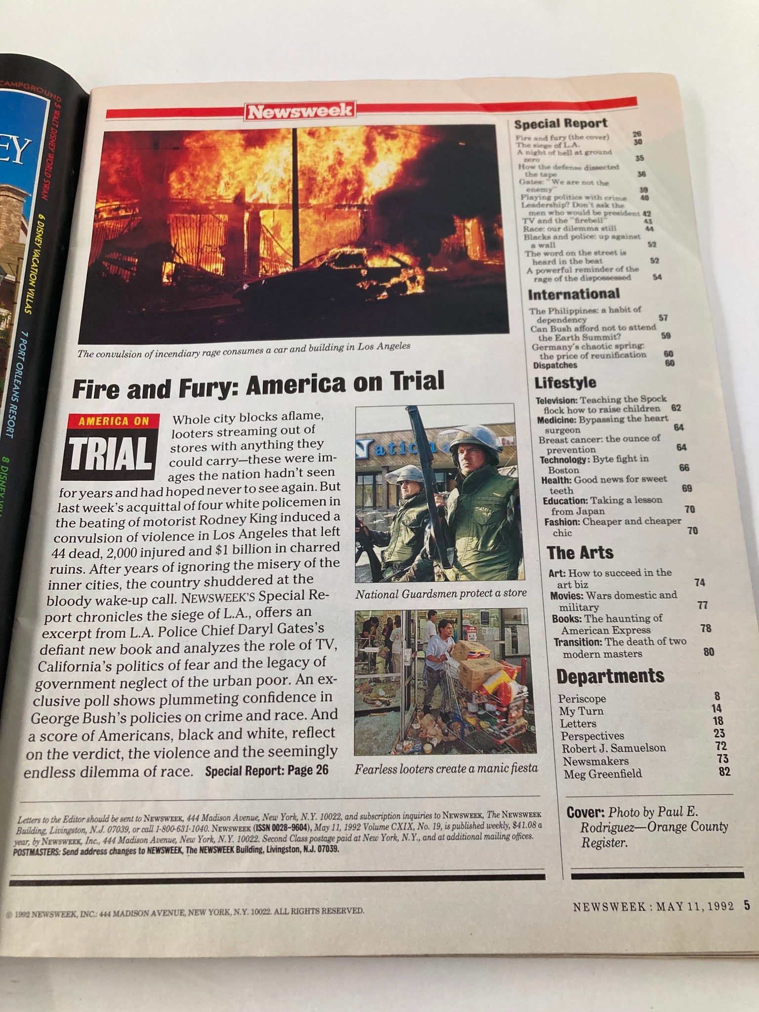 Newsweek Magazine May 11 1992 America on Trial Fire and Fury No Label