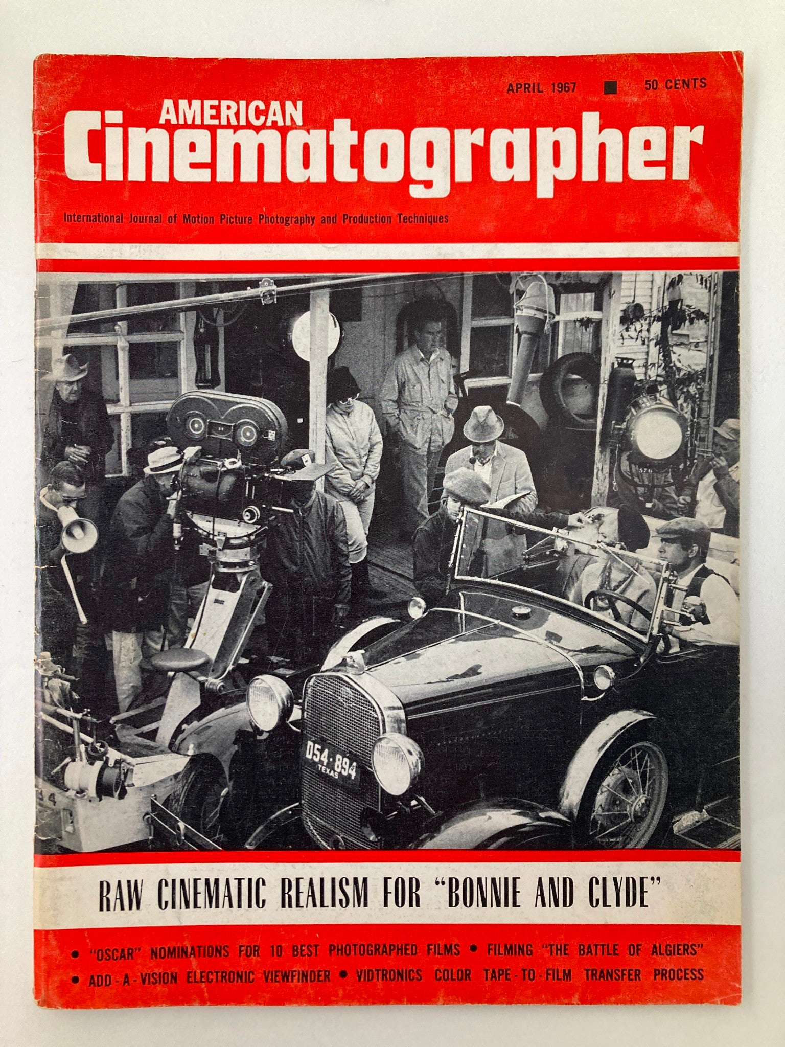 American Cinematographer Magazine April 1967 Burnett Guffrey for Bonnie & Clyde