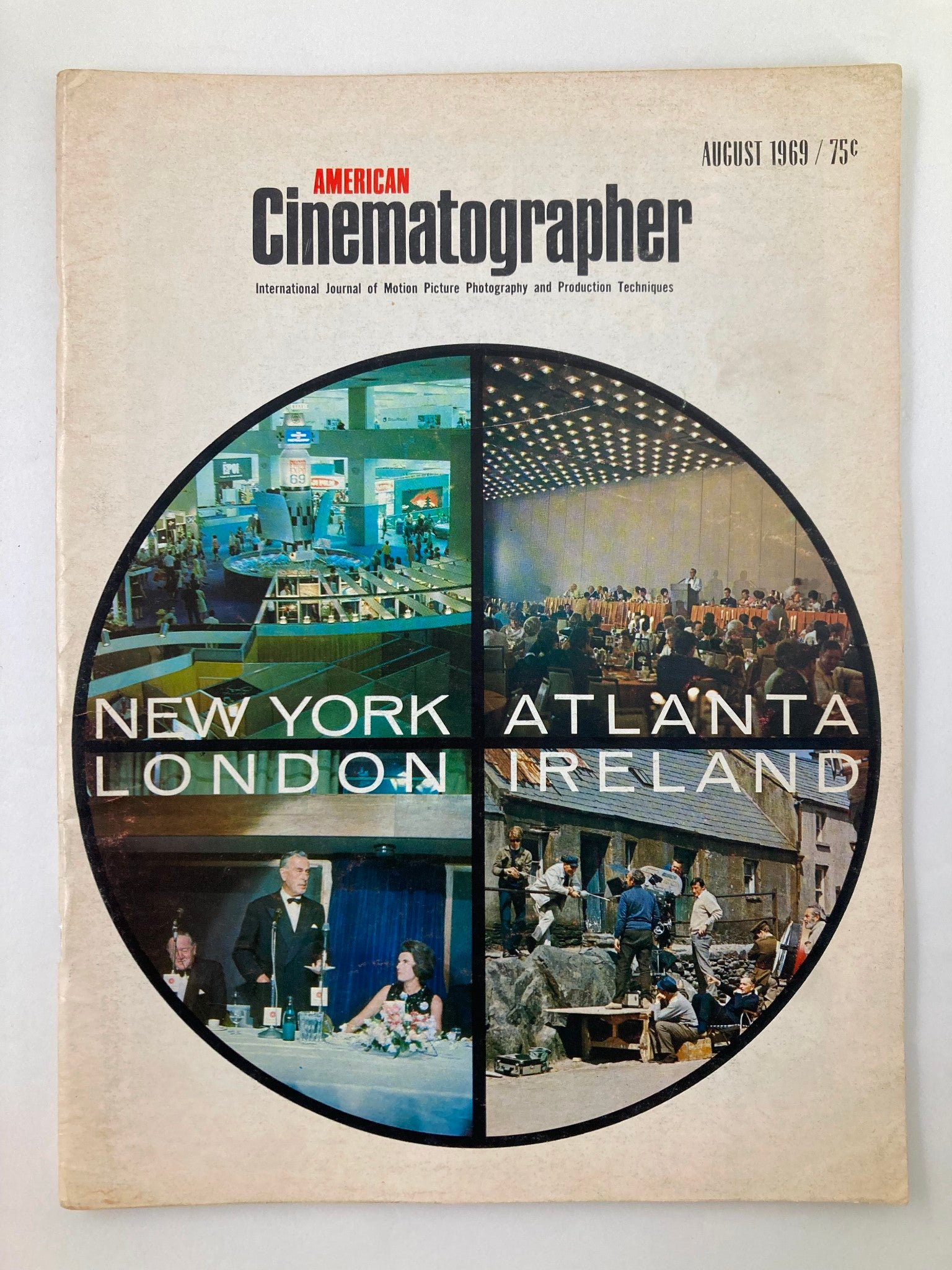 American Cinematographer Magazine August 1969 New York, Atlanta, London, Ireland