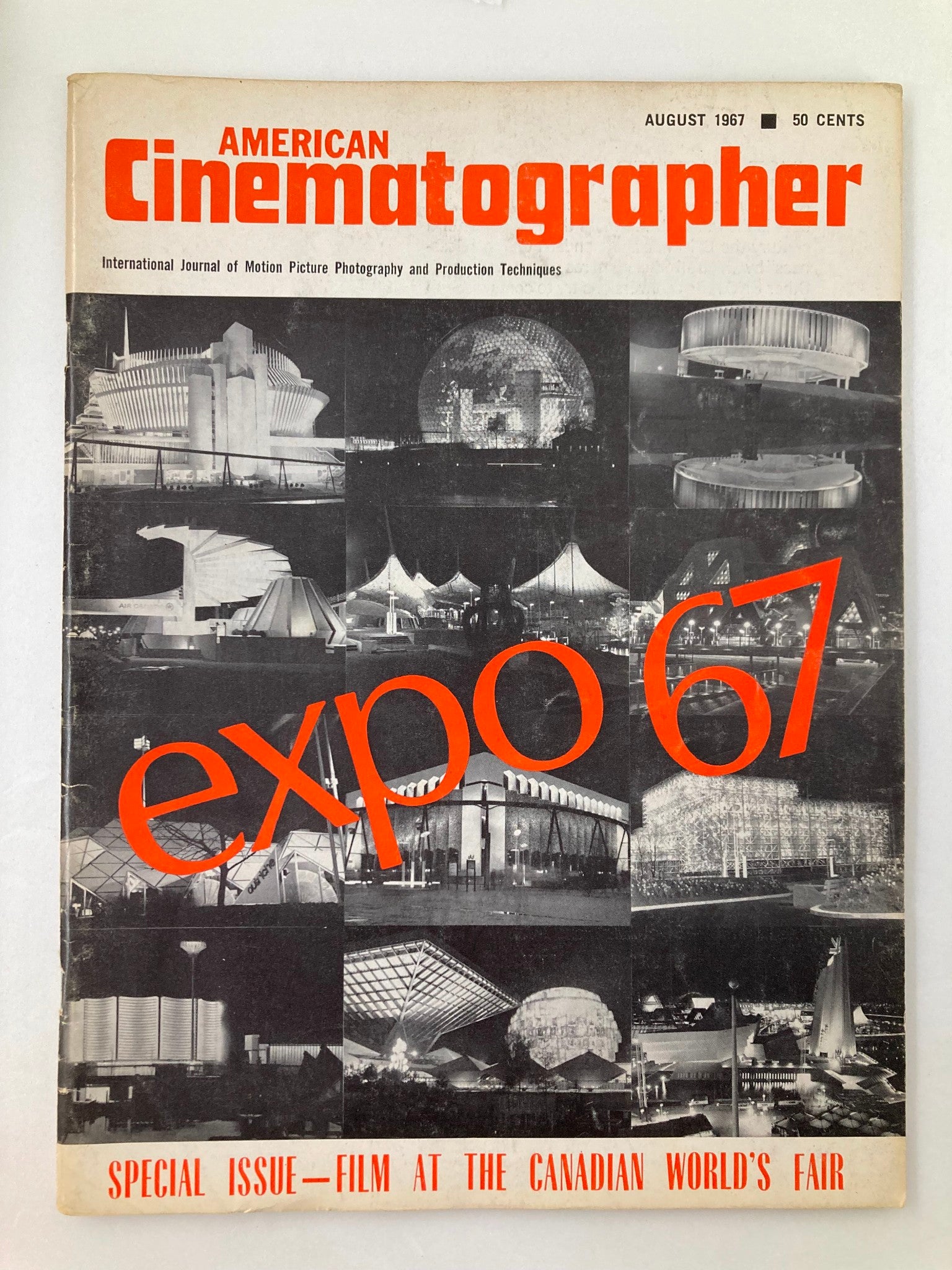 American Cinematographer Magazine August 1967 Film at The Canadian World's Fair