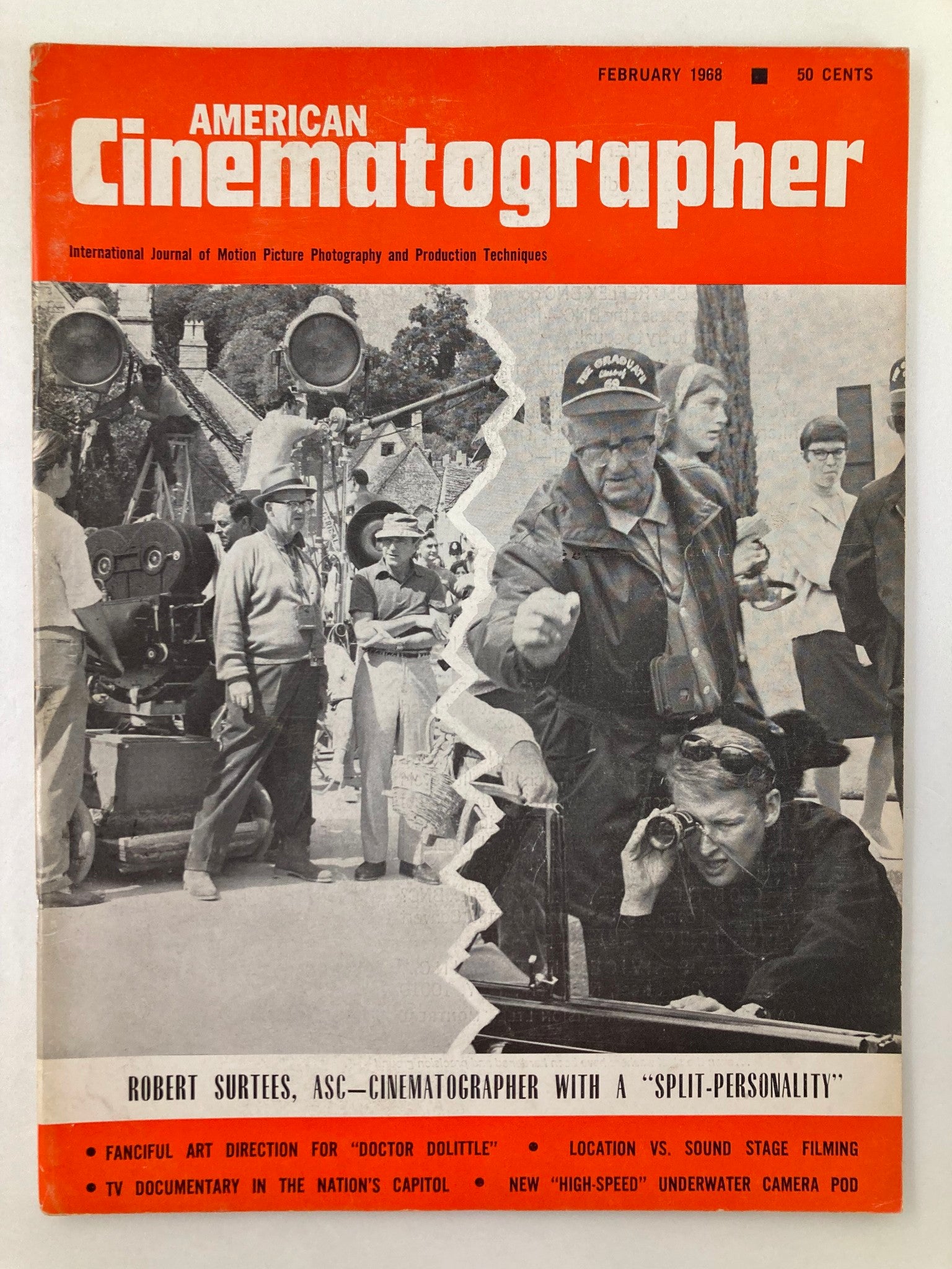 American Cinematographer Magazine February 1968 Robert Surtees Split-Personality