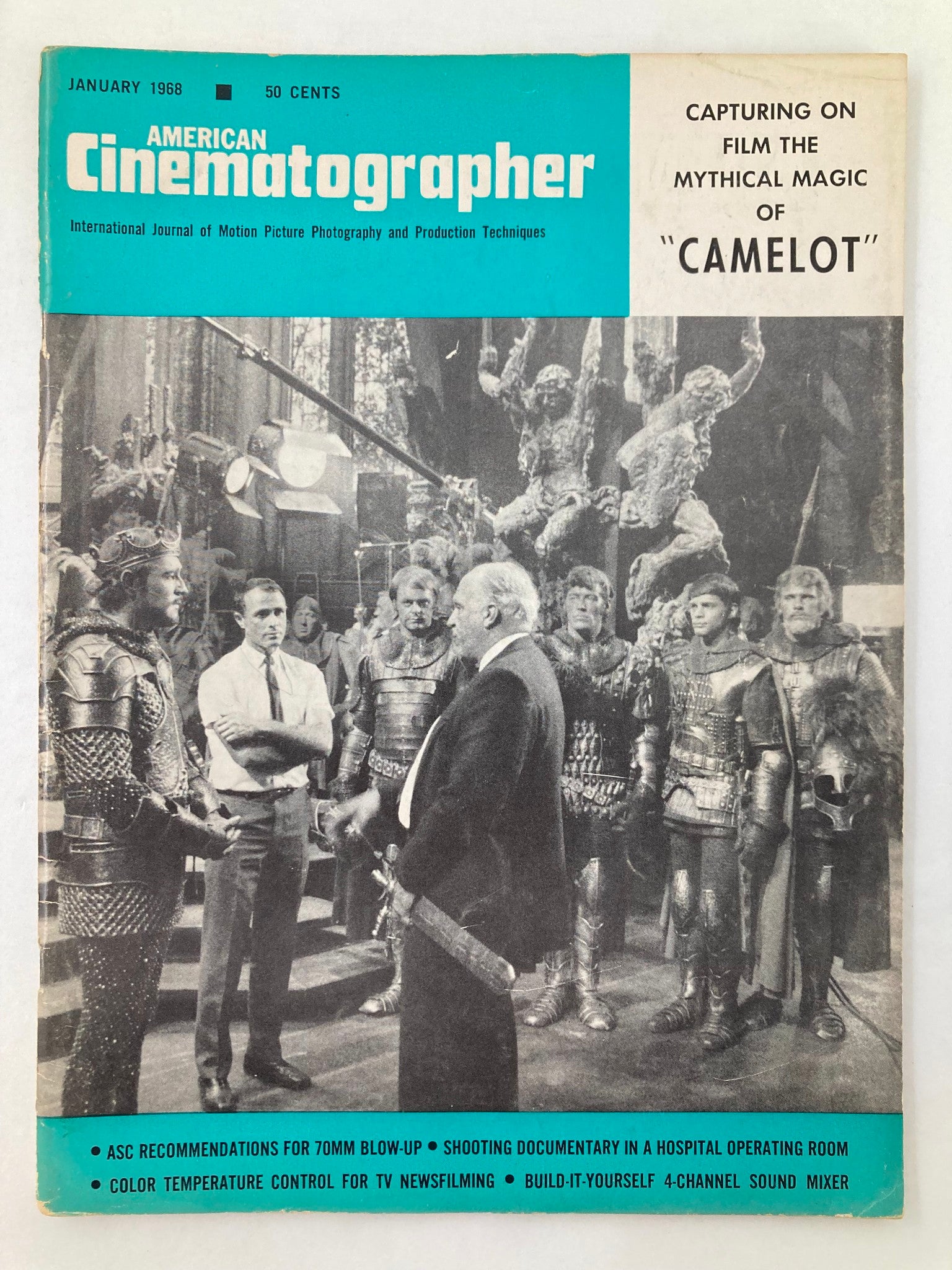 American Cinematographer Magazine January 1968 Mythical Magic of "Camelot"