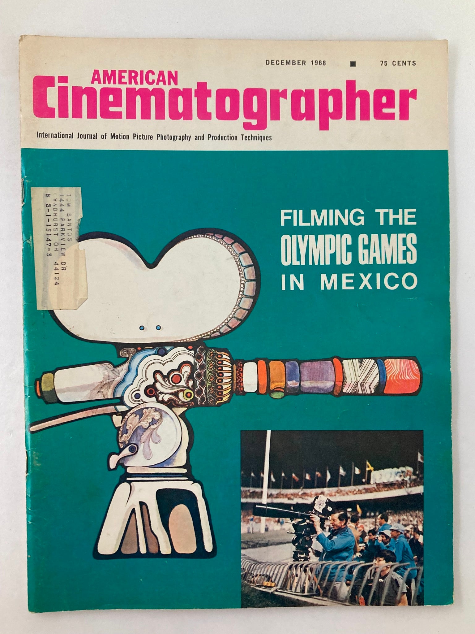 American Cinematographer Magazine December 1968 Filiming Olympic Games in Mexico