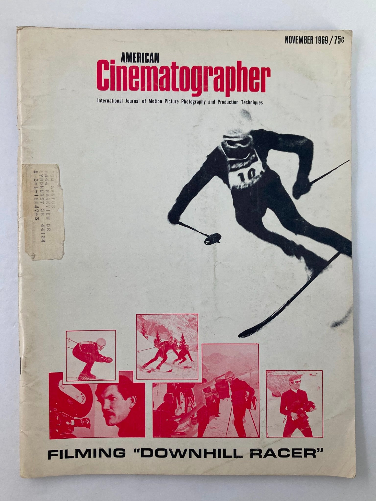 American Cinematographer Magazine November 1969 Filming "Downhill Racer"