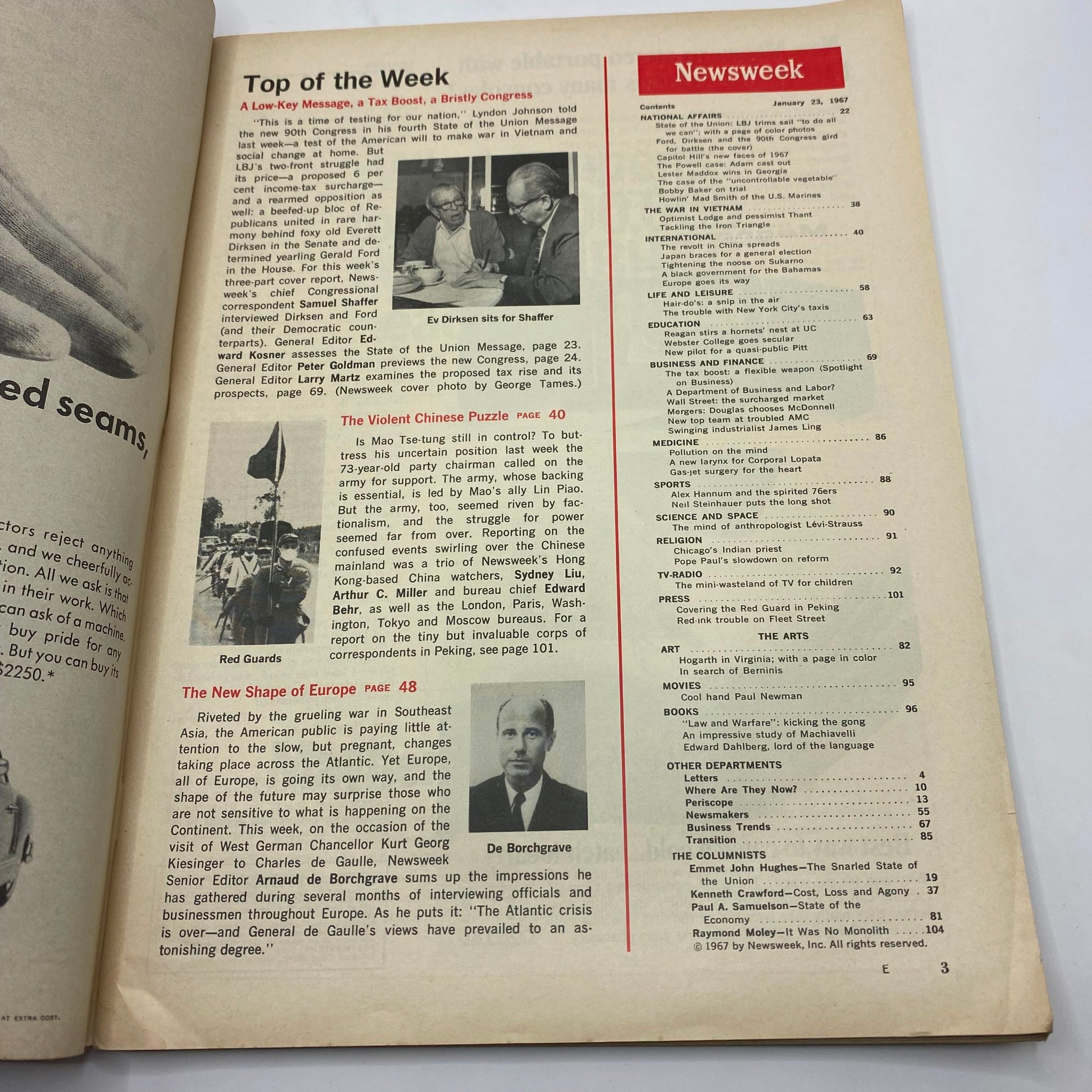 VTG Newsweek Magazine January 23 1967 Gerald Ford & Everett Dirksen No Label