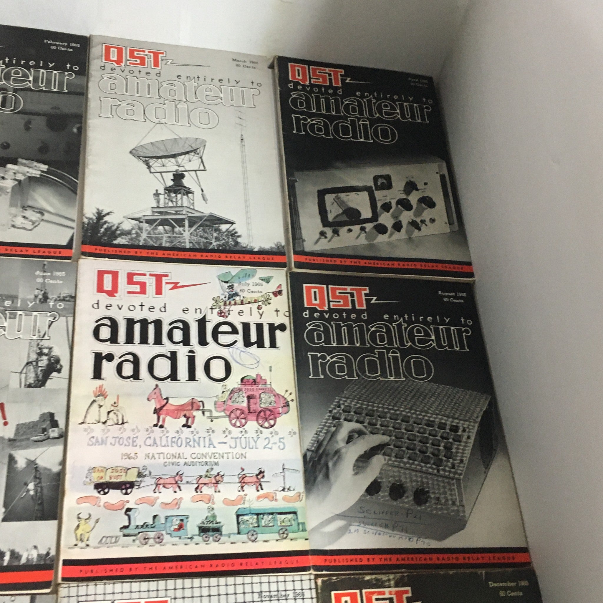 Lot of 12 Complete January to December 1965 QST Amateur Radio Volume 1-12