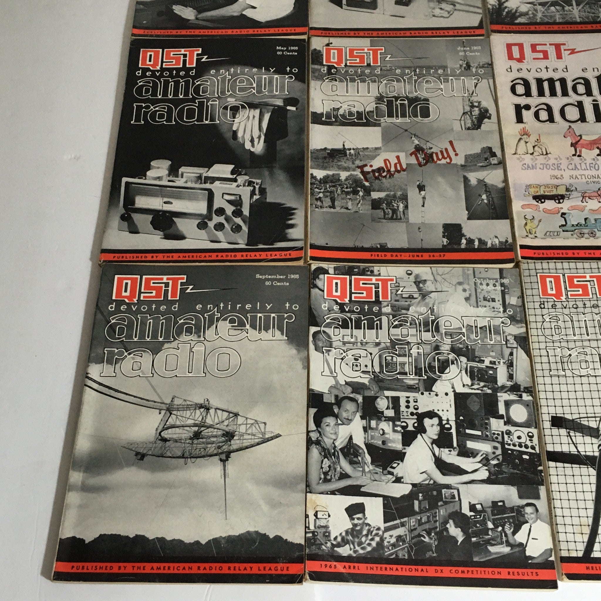 Lot of 12 Complete January to December 1965 QST Amateur Radio Volume 1-12