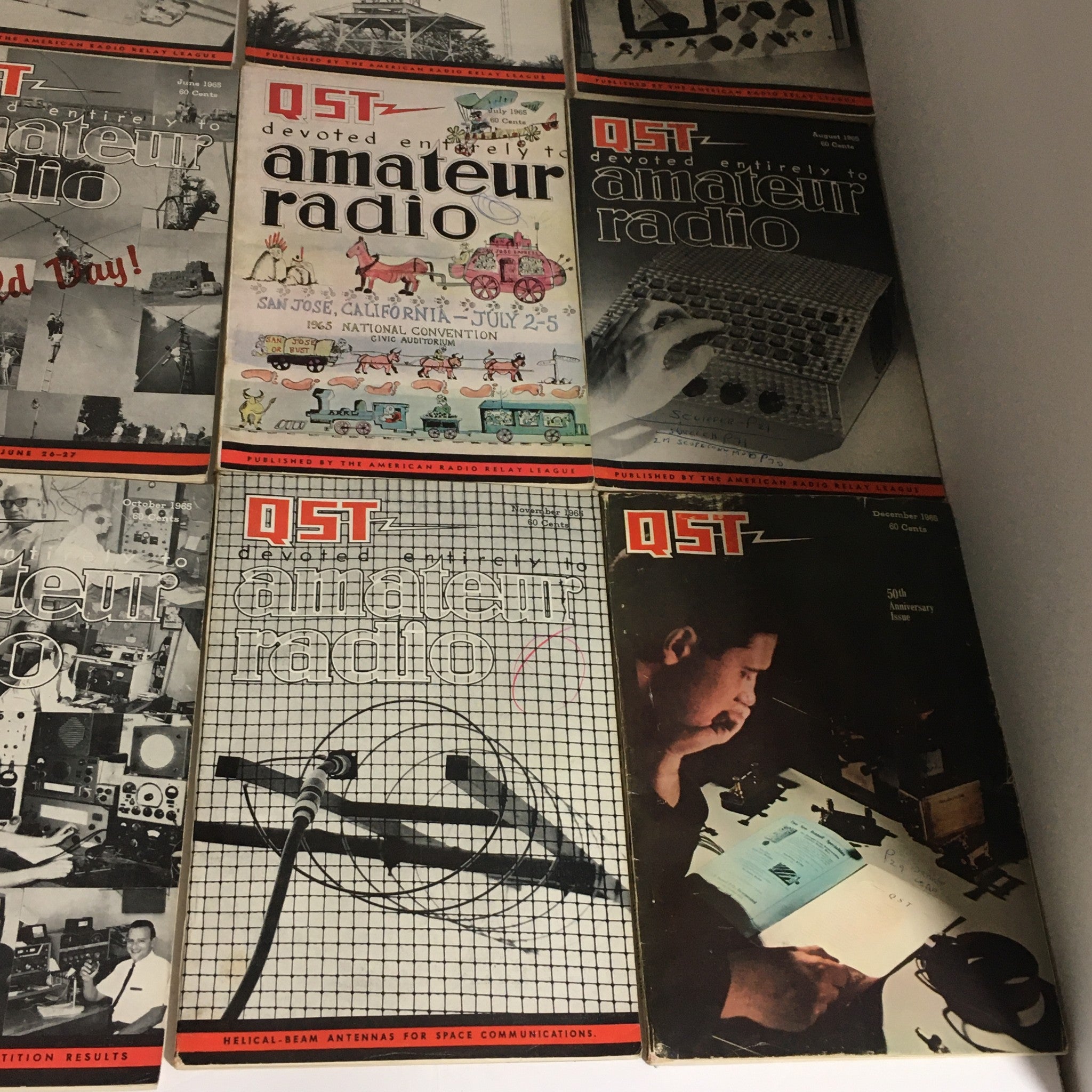 Lot of 12 Complete January to December 1965 QST Amateur Radio Volume 1-12