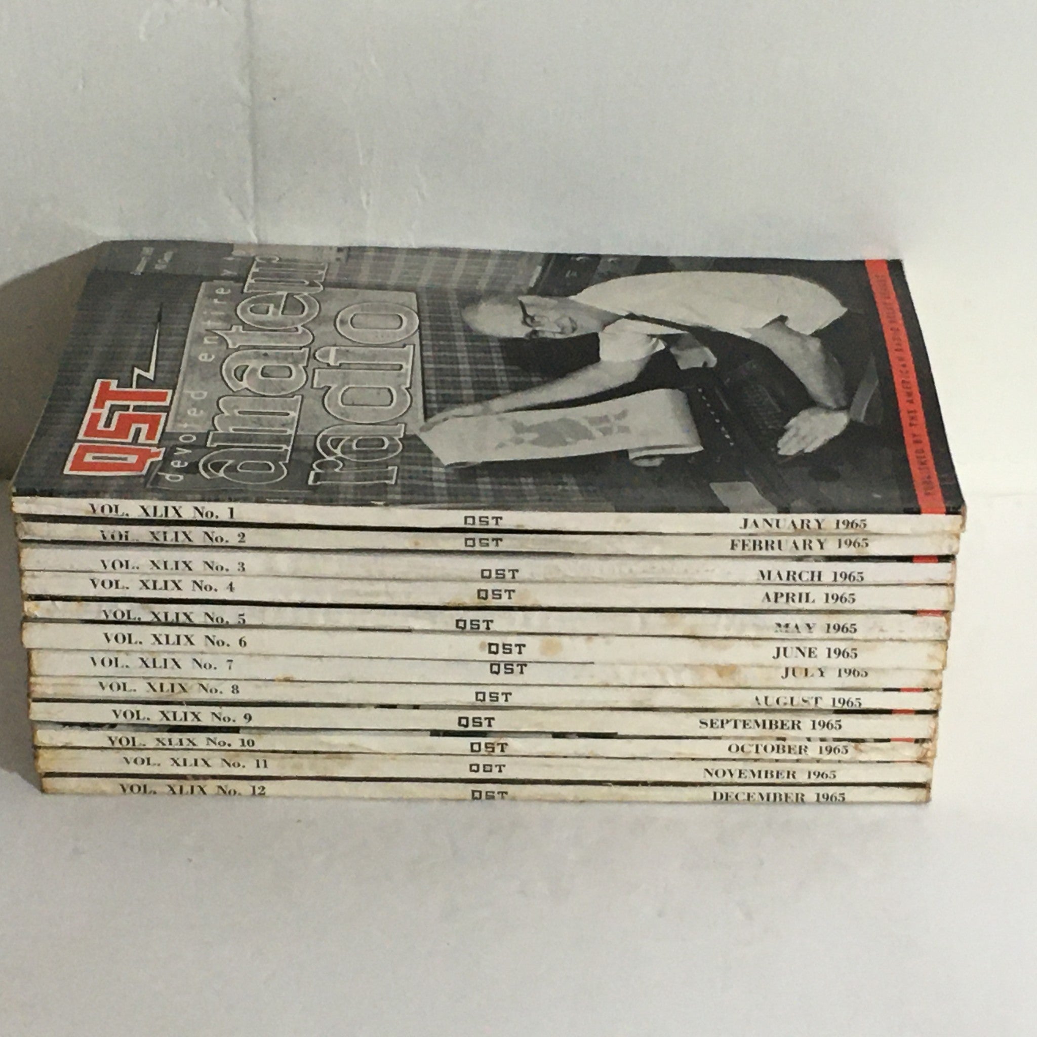 Lot of 12 Complete January to December 1965 QST Amateur Radio Volume 1-12