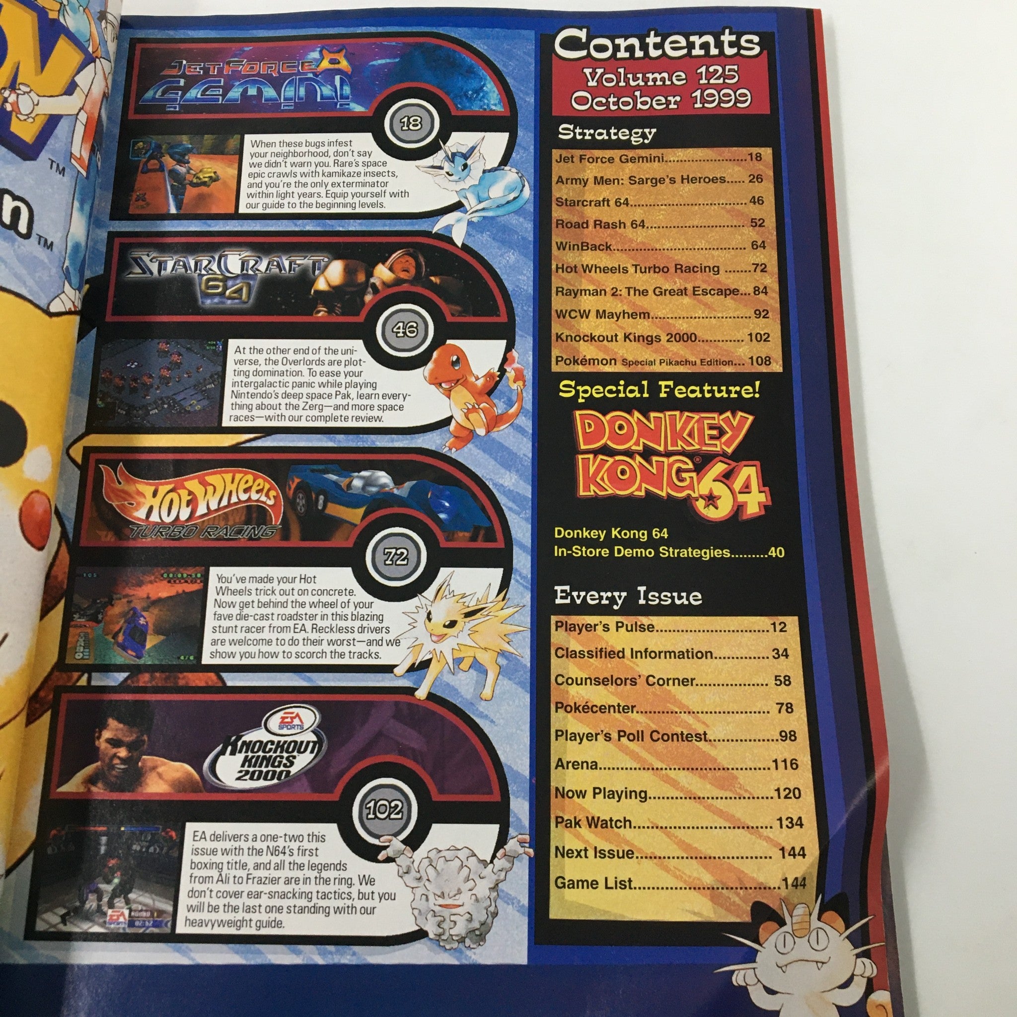 Nintendo Power Magazine #125 October 1999 Pokemon Yellow Pikachu w Poster