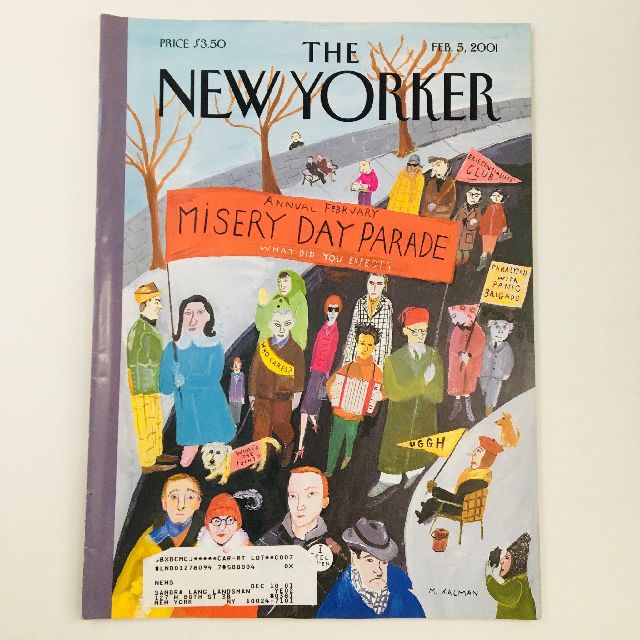 The New Yorker Full Magazine February 5 2001 Misery Day Parade by Maira Kalman