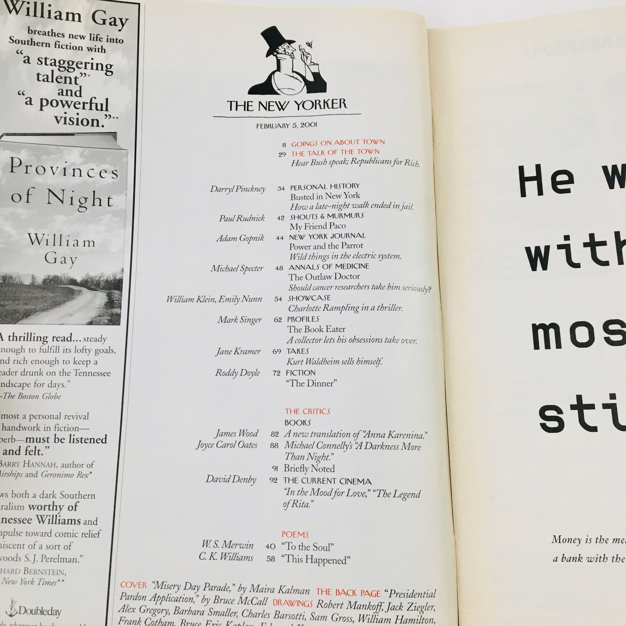 The New Yorker Full Magazine February 5 2001 Misery Day Parade by Maira Kalman
