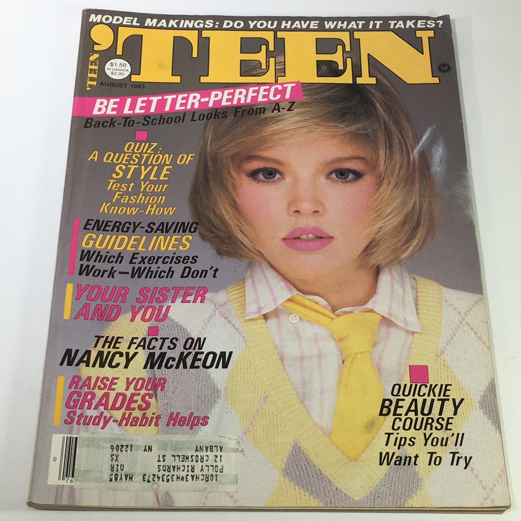 VTG Teen Magazine: August 1983 - The Facts On Nancy McKeon / Quick Beauty Course