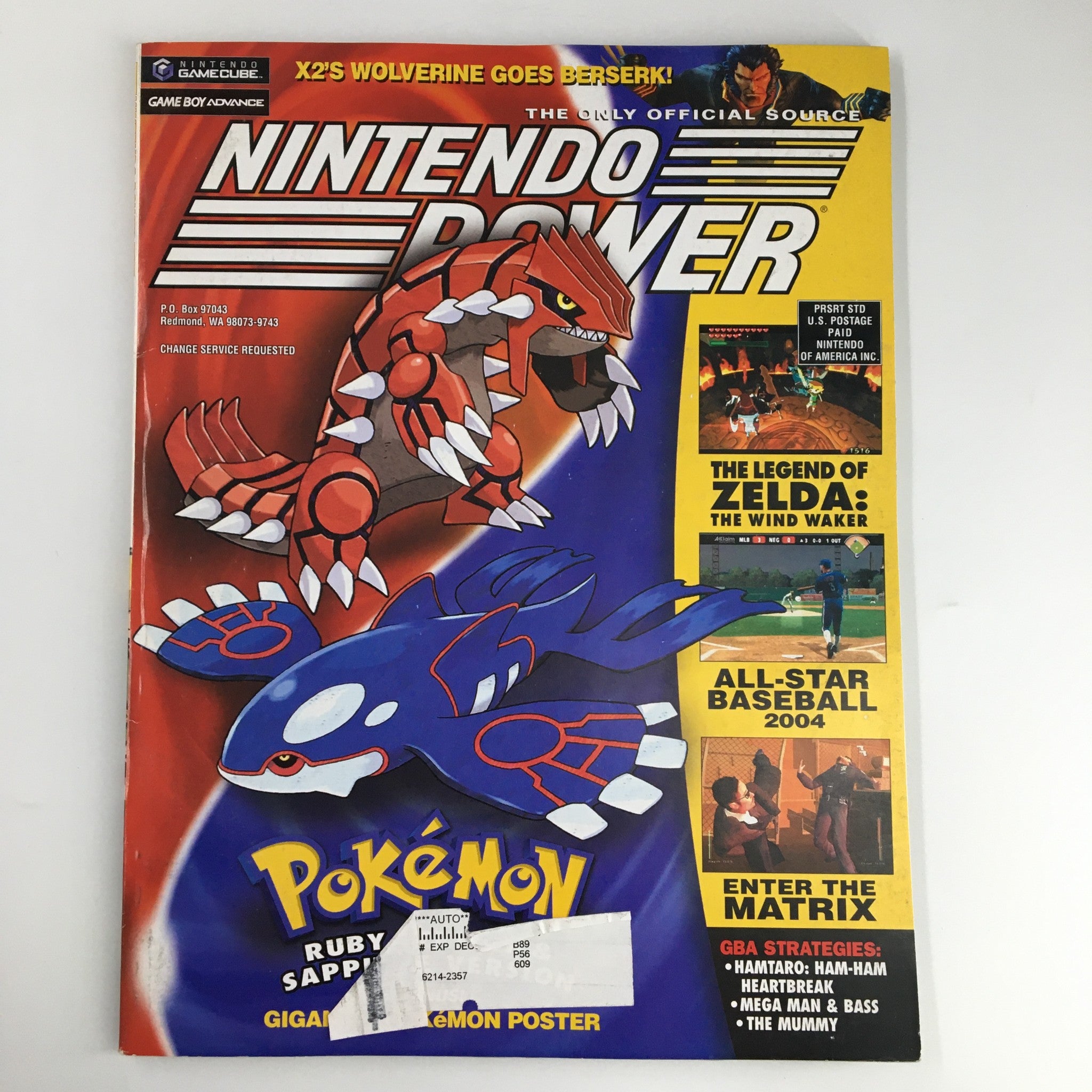 Nintendo Power Magazine Vol 167 April 2003 Pokenmon Ruby and Sapphire w Poster