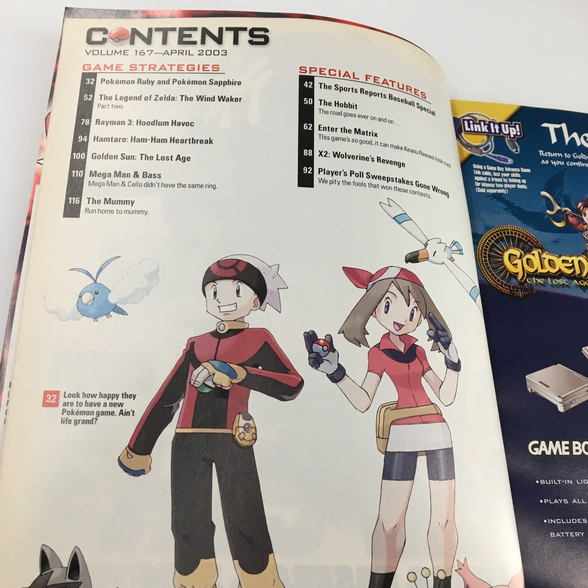 Nintendo Power Magazine Vol 167 April 2003 Pokenmon Ruby and Sapphire w Poster