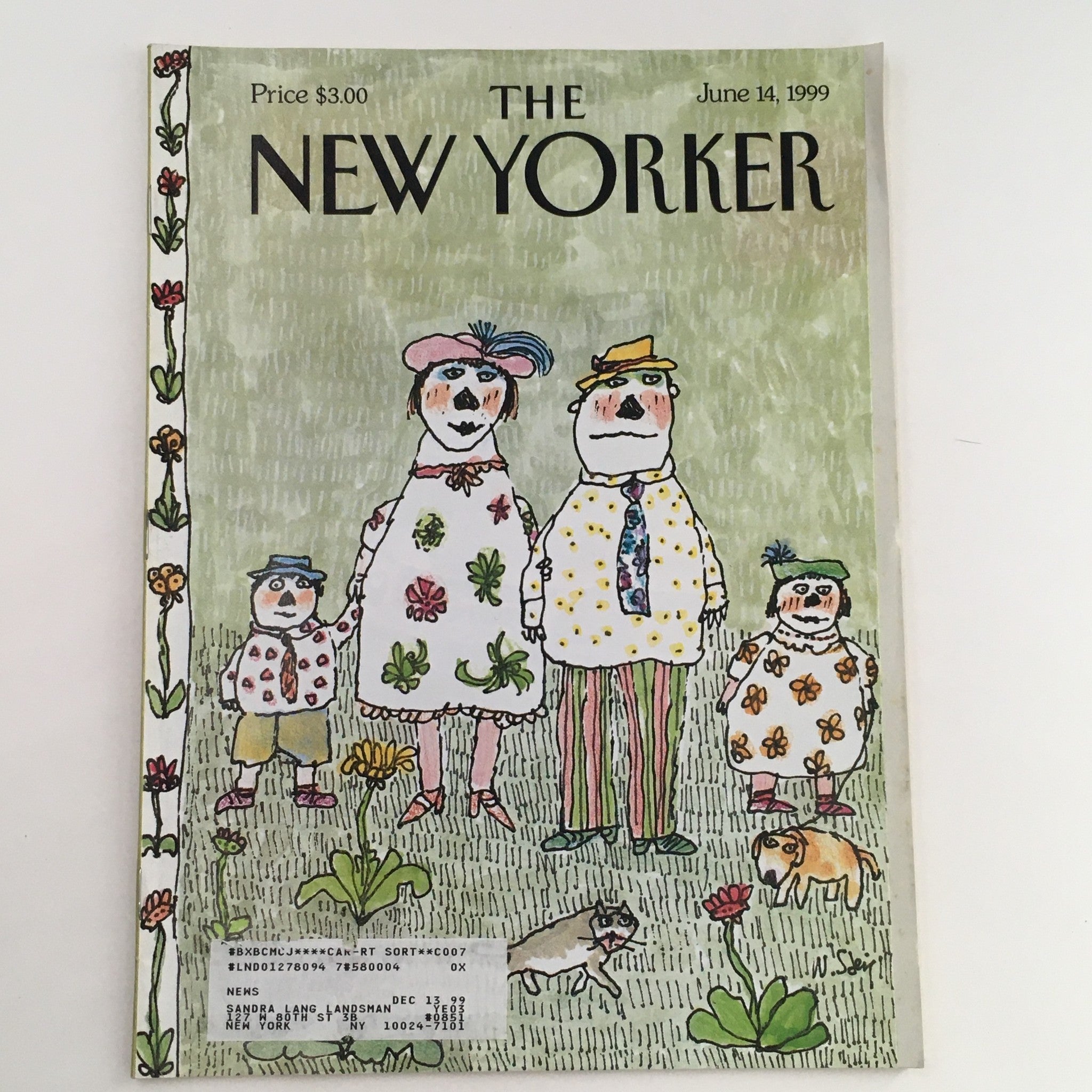 The New Yorker Full Magazine June 14 1999 Family Portrait Cover by William Steig