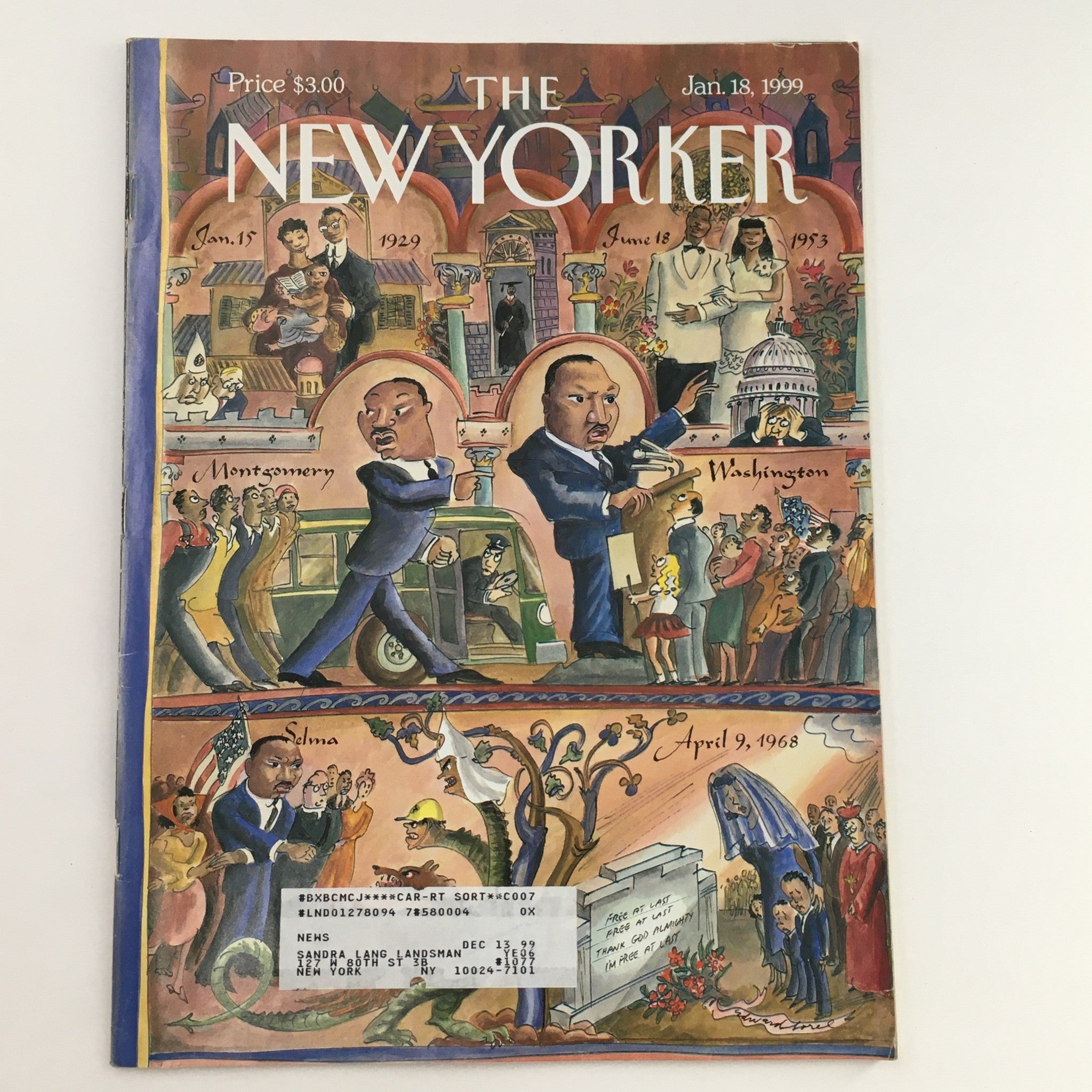 The New Yorker Full Magazine January 18 1999 Marthin Luther King Jr Edward Sorel