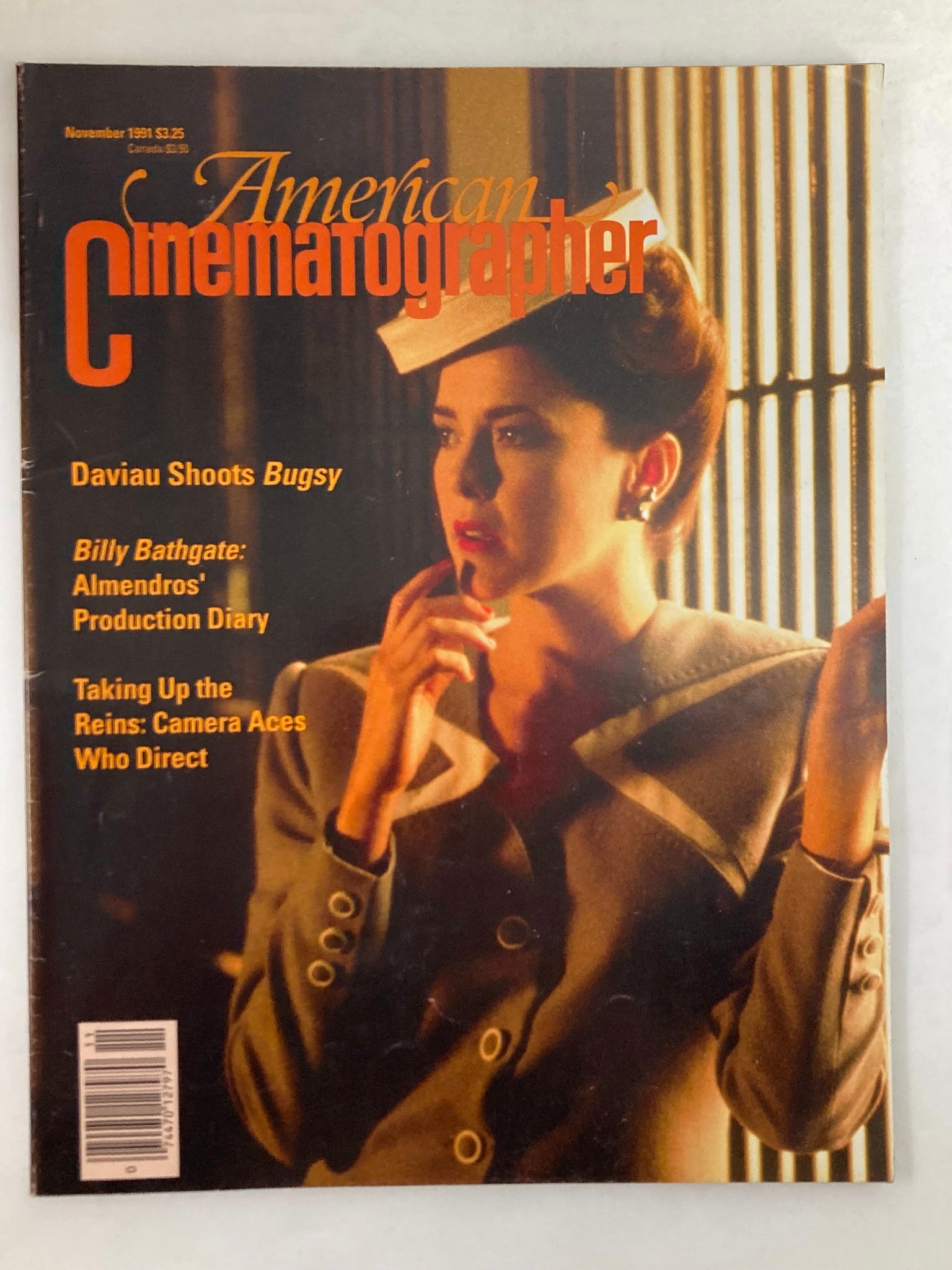 American Cinematographer Magazine November 1991 Annette Bening Cover No Label