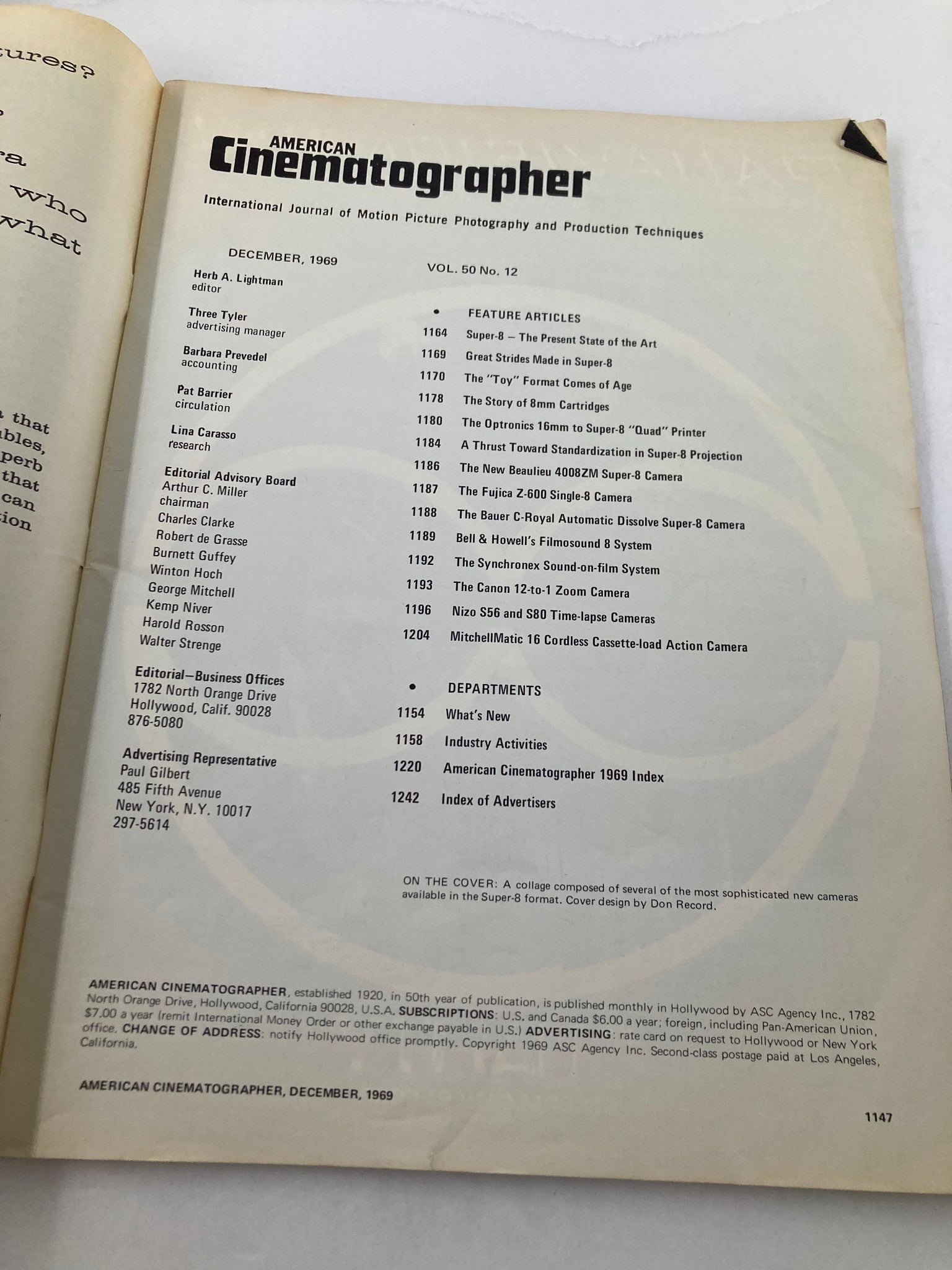 American Cinematographer Magazine December 1969 The Super-8 Format Cameras