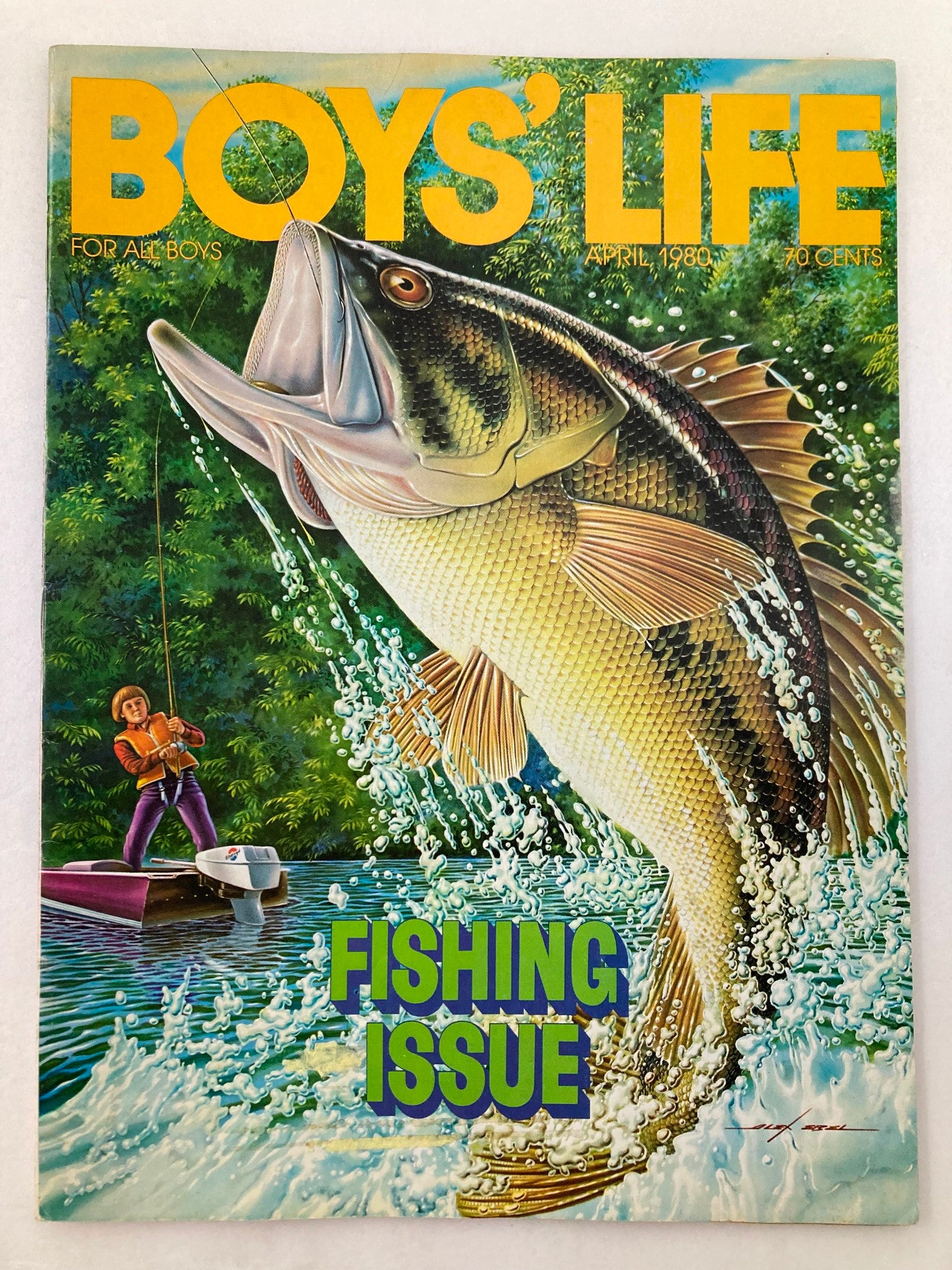 VTG Boys' Life Magazine April 1980 Sea-Run Silver Catching Fish with Flash