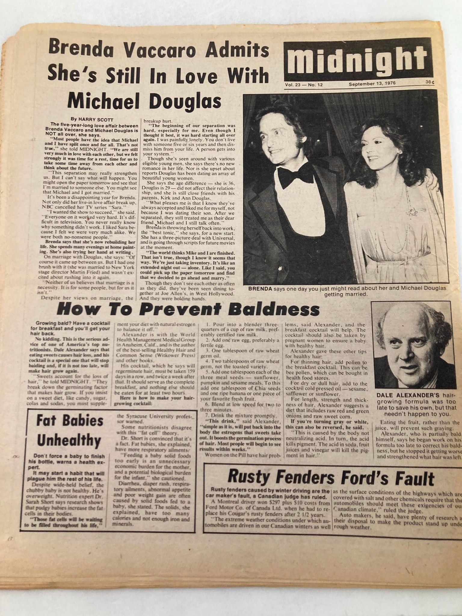 Midnight Tabloid September 13 1976 Vol 23 #12 Jeane Dixon's New Prediction