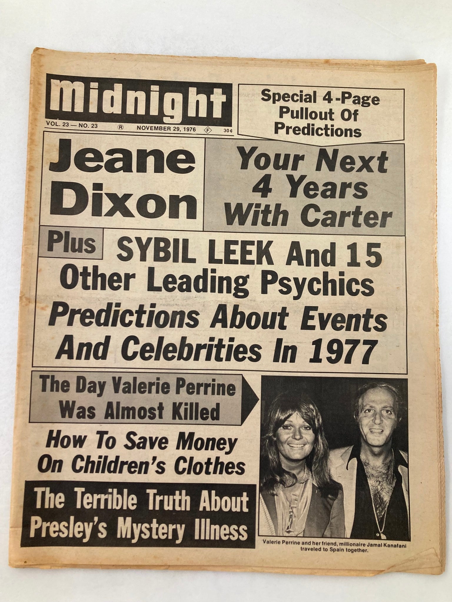 Midnight Tabloid November 29 1976 Vol 23 #23 Valerie Perrine and Jamal Kanafani