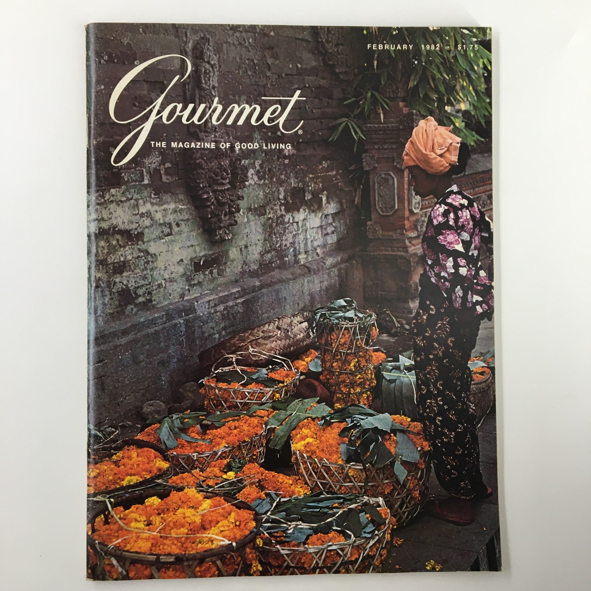 VTG Gourmet Magazine February 1982 The Flower Market at Klungklung No Label