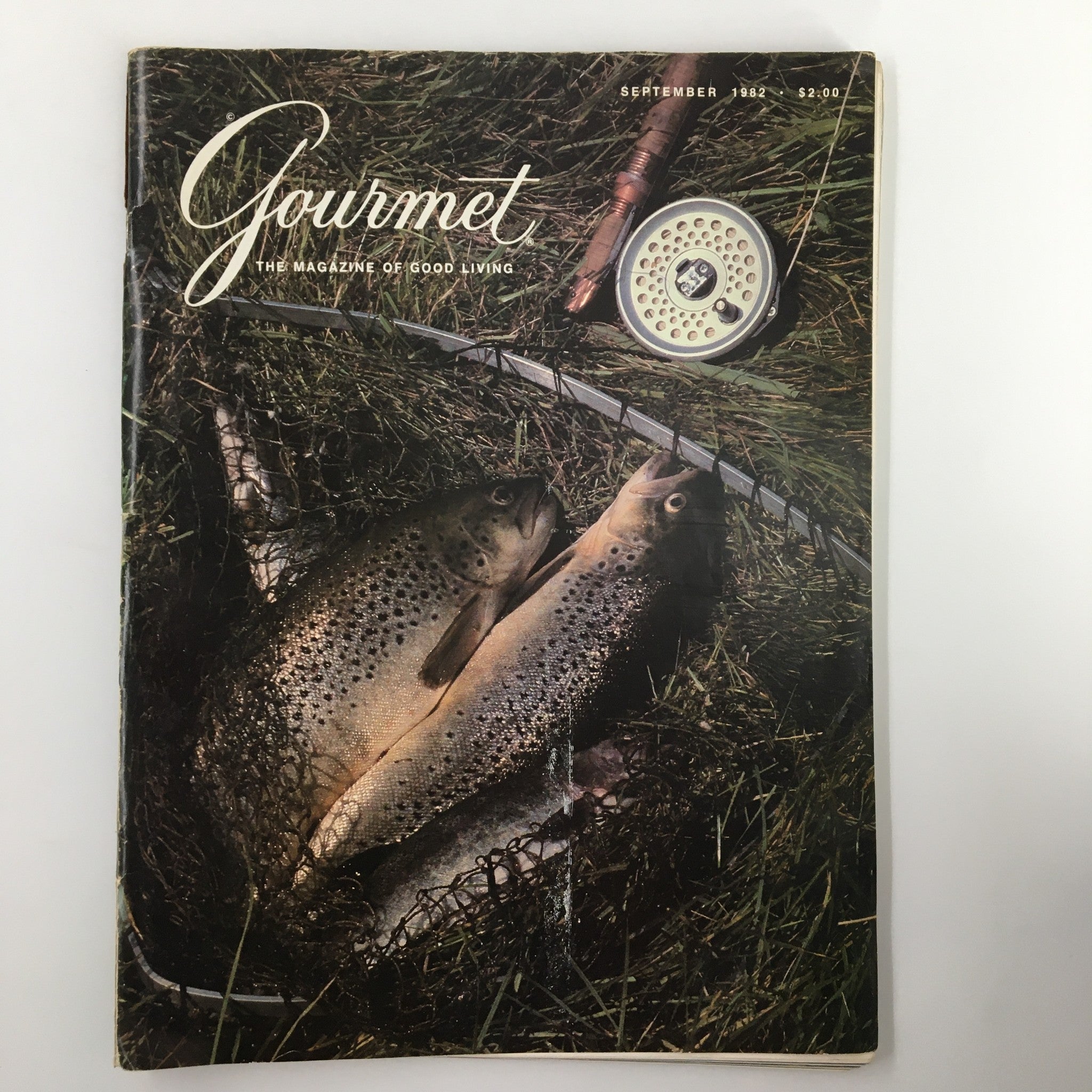 VTG Gourmet Magazine September 1982 Rainbow Trout Securely Netted No Label