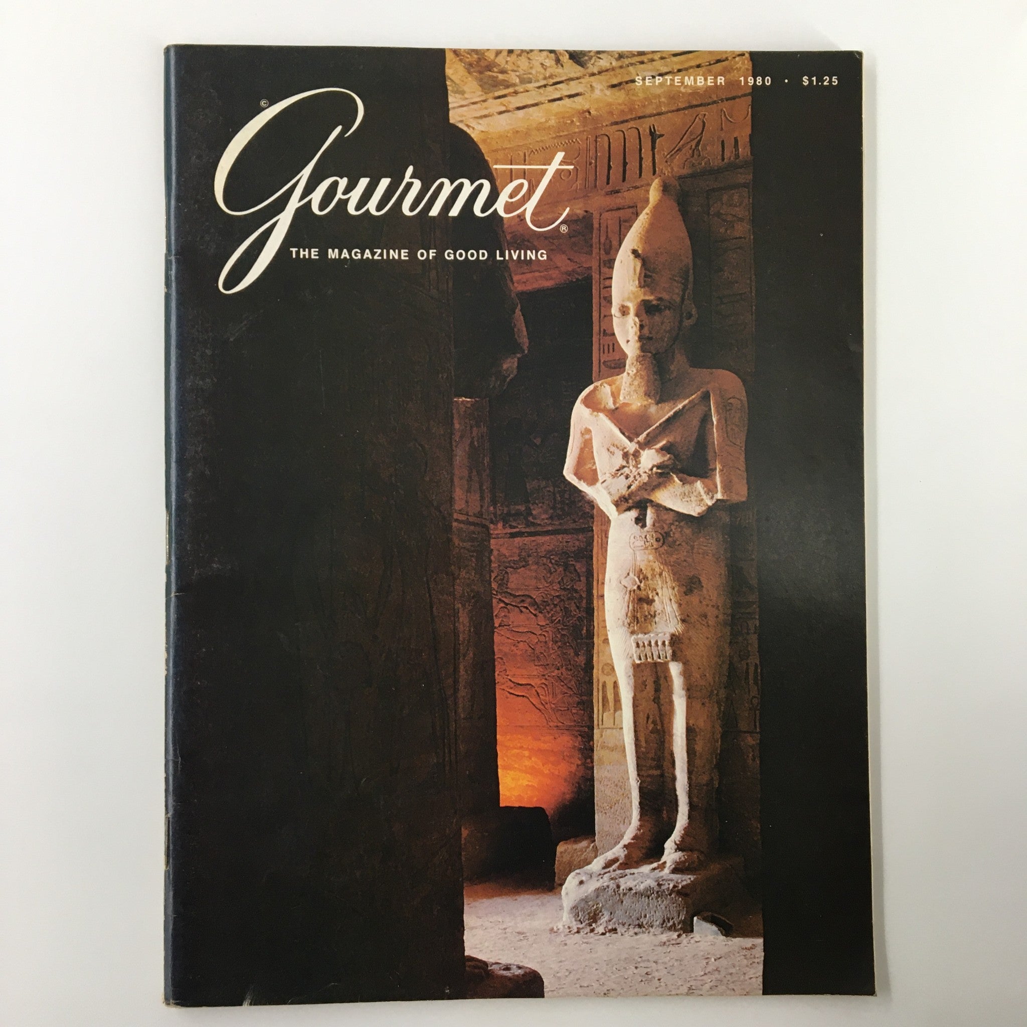 VTG Gourmet Magazine September 1980 Temple of Ramses II at Abu Simbel No Label