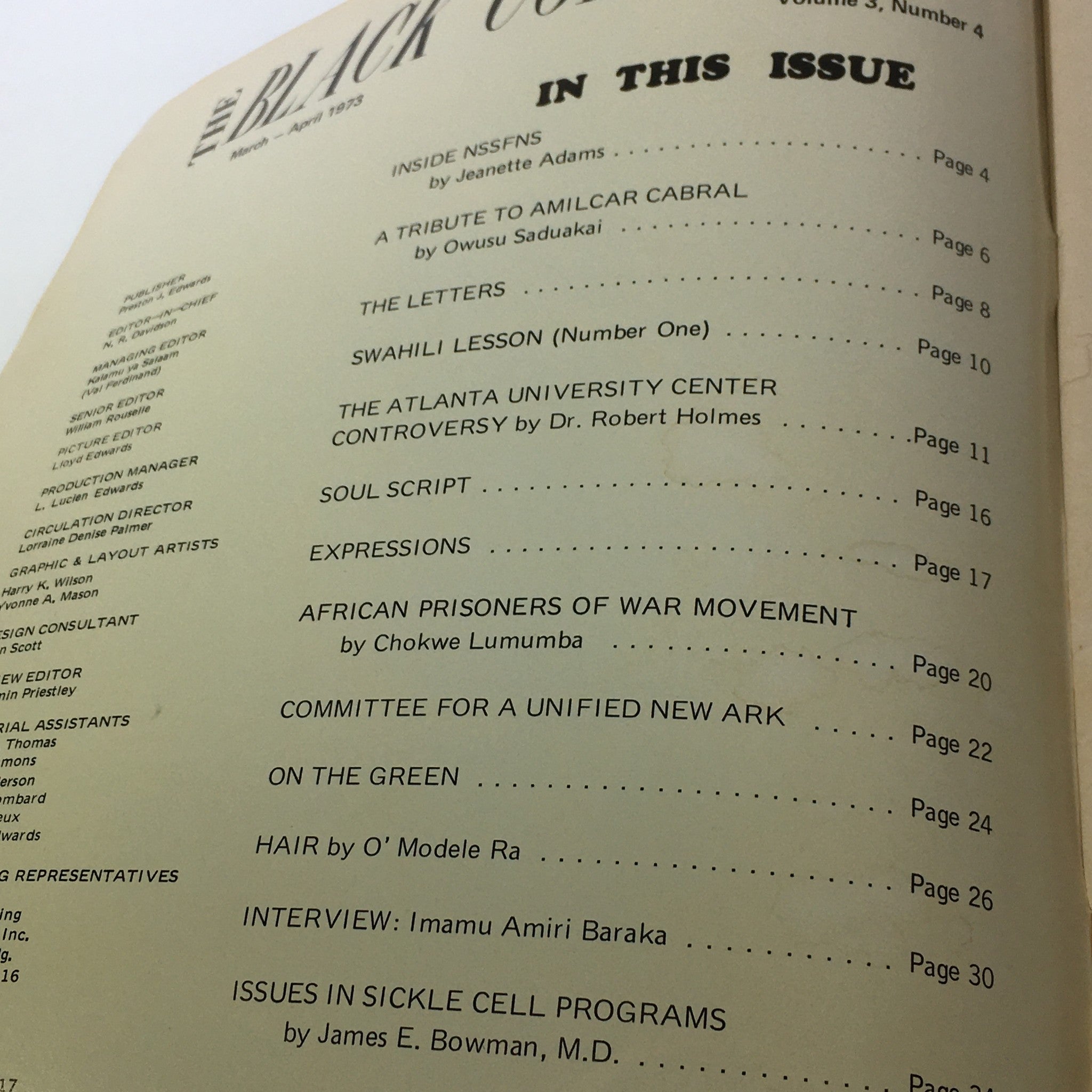 VTG The Black Collegian: Vol. 3 No. 4 March-April 1973 - Imamu Amiri Baraka