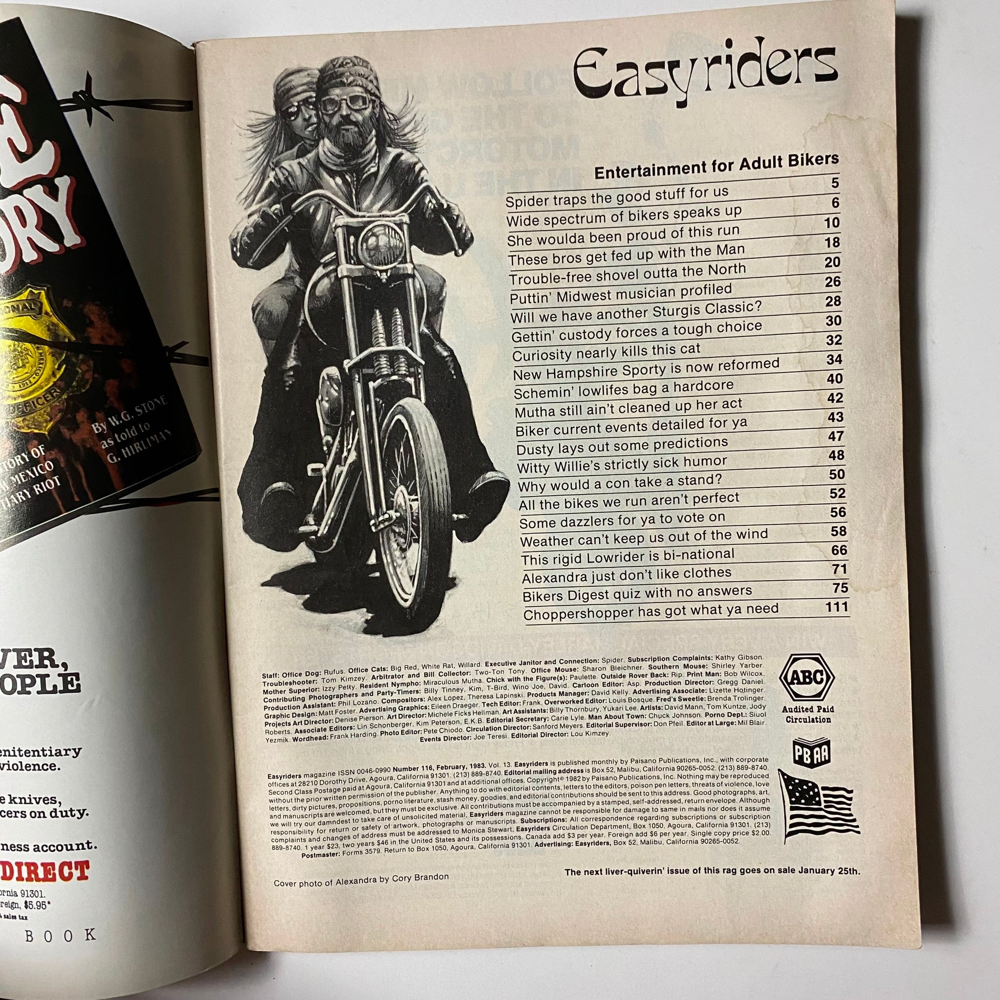 VTG Easyriders Magazine February 1983 A Run For A Great Lady No Label