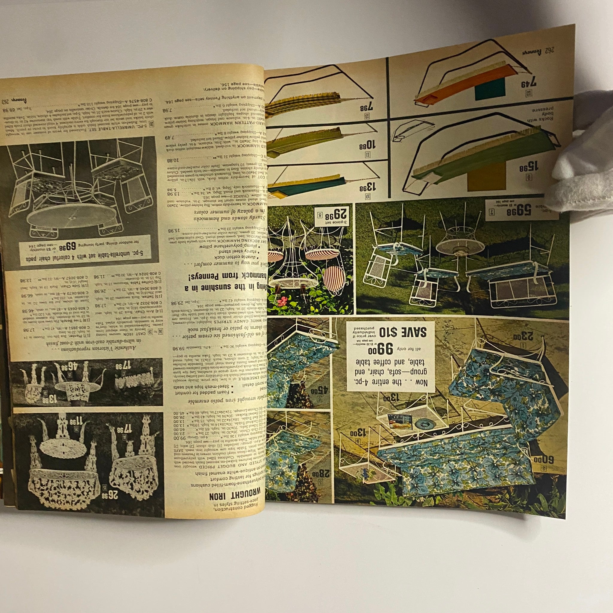 1967 JC Penneys Summer Store Catalog presenting patio furniture options with pricing details, illustrating outdoor living styles from the 1960s.