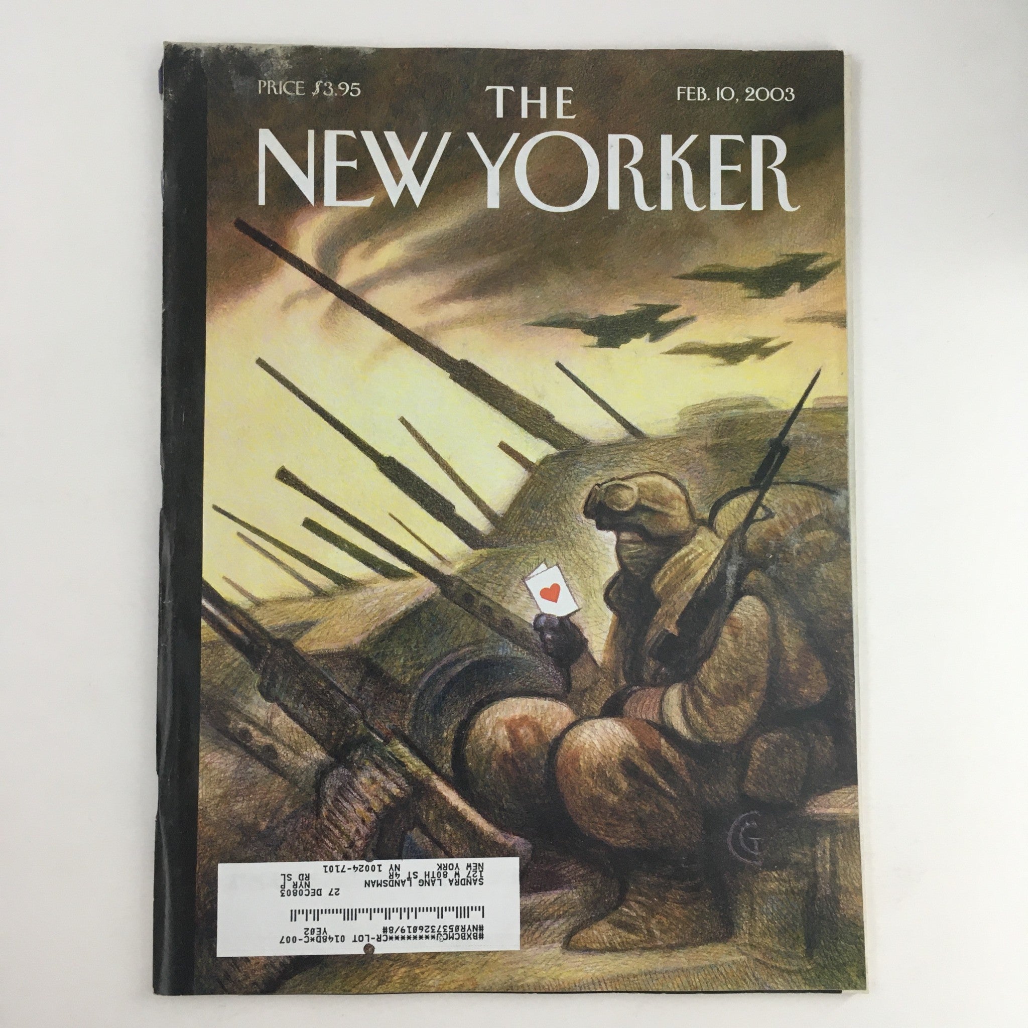 The New Yorker Full Magazine February 10 2003 V-Day Cover by Carter Goodrich