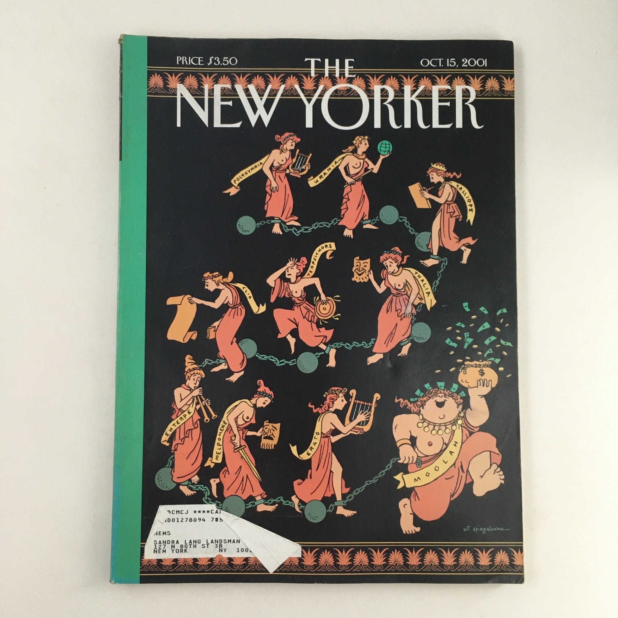 The New Yorker Magazine October 15 2001 Terrorism & Tolerance by Art Spiegelman