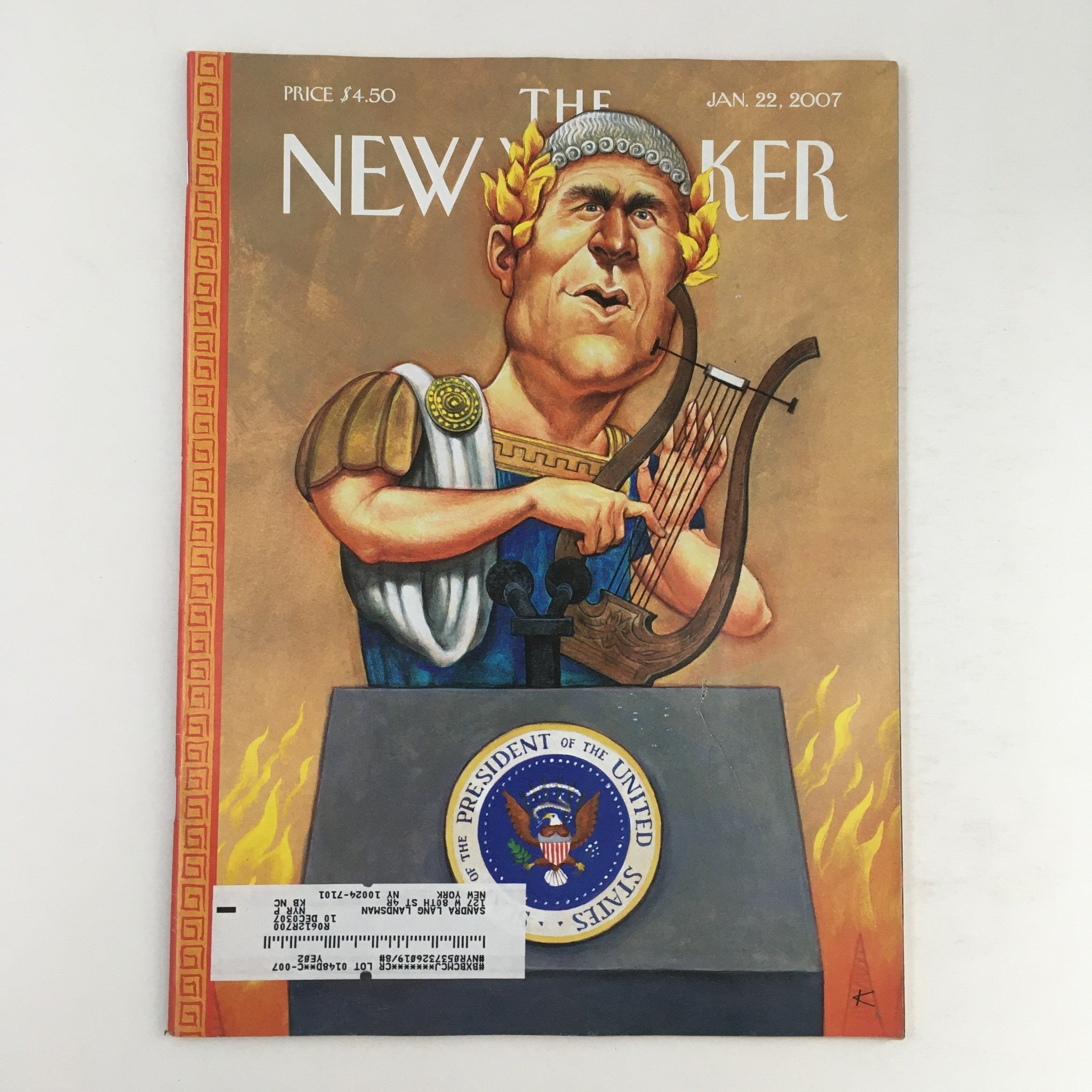 The New Yorker Full Magazine January 22 2007 While Rome Burns by Anita Kunz