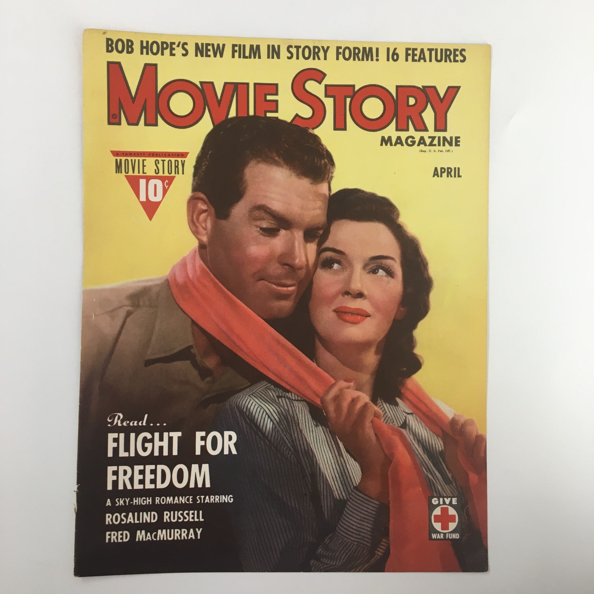 COVER ONLY Movie Story Magazine April 1943 Rosalind Russell and Fred M. No Label