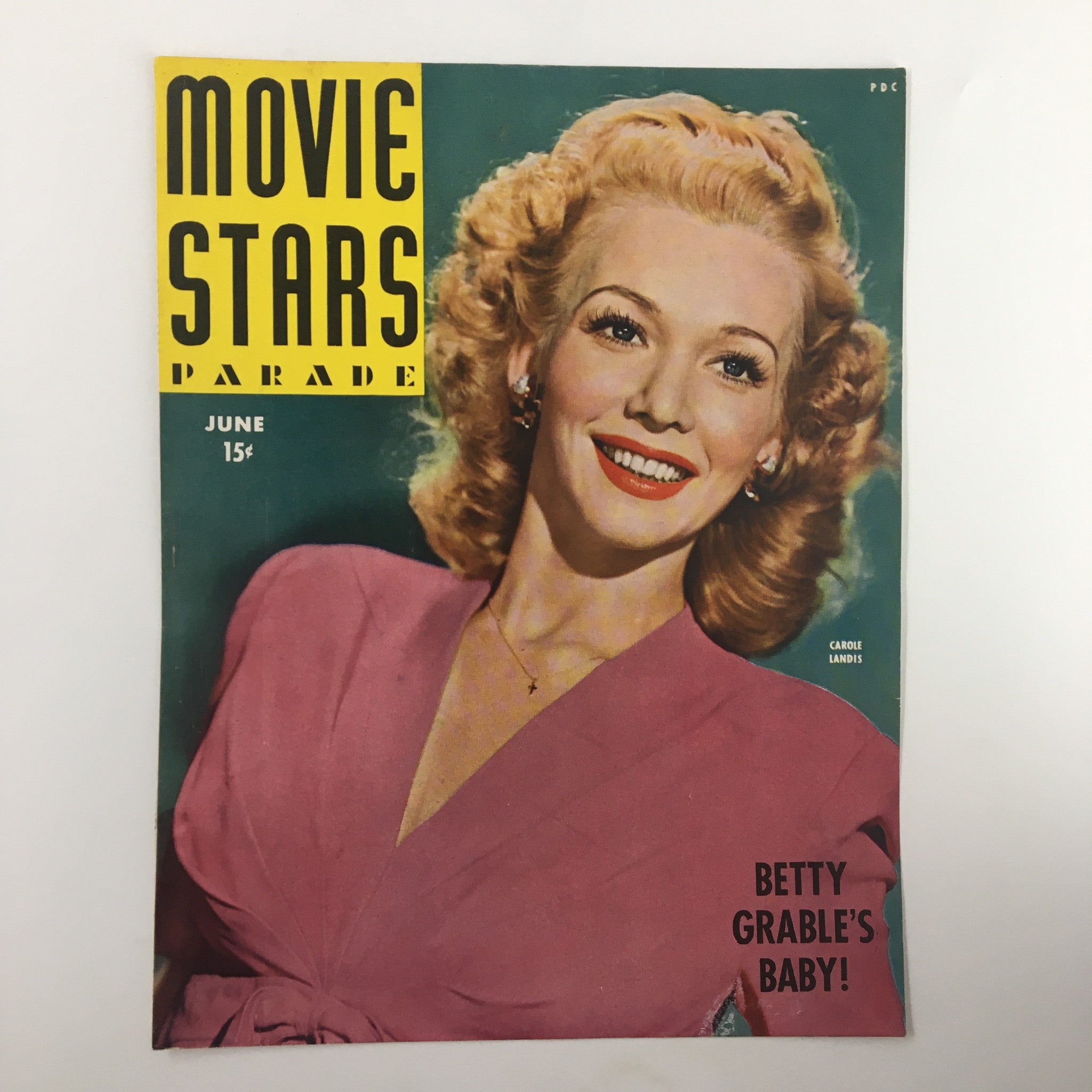 COVER ONLY Movie Stars Parade Magazine June 1944 Carole Landis No Label