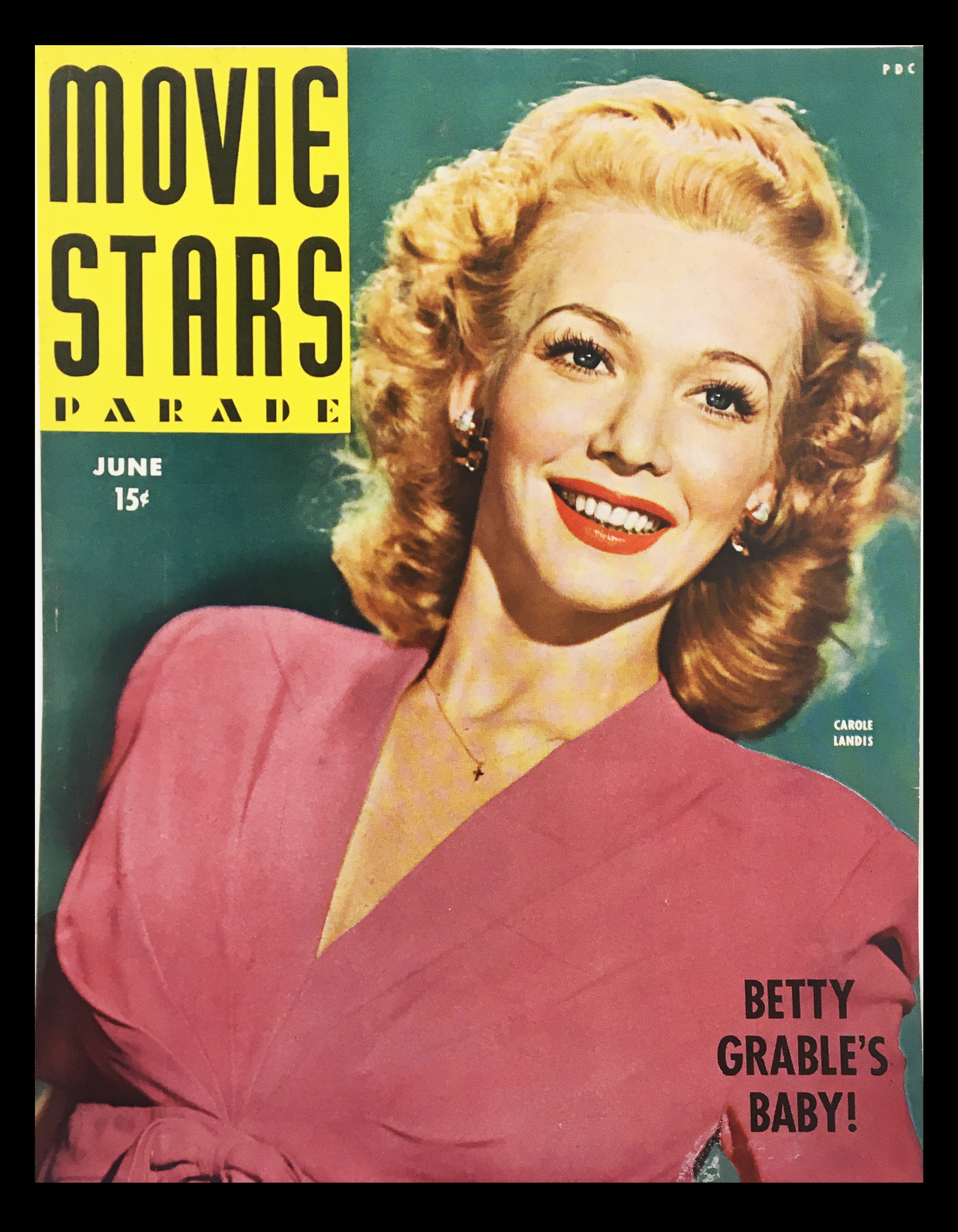 COVER ONLY Movie Stars Parade Magazine June 1944 Carole Landis No Label