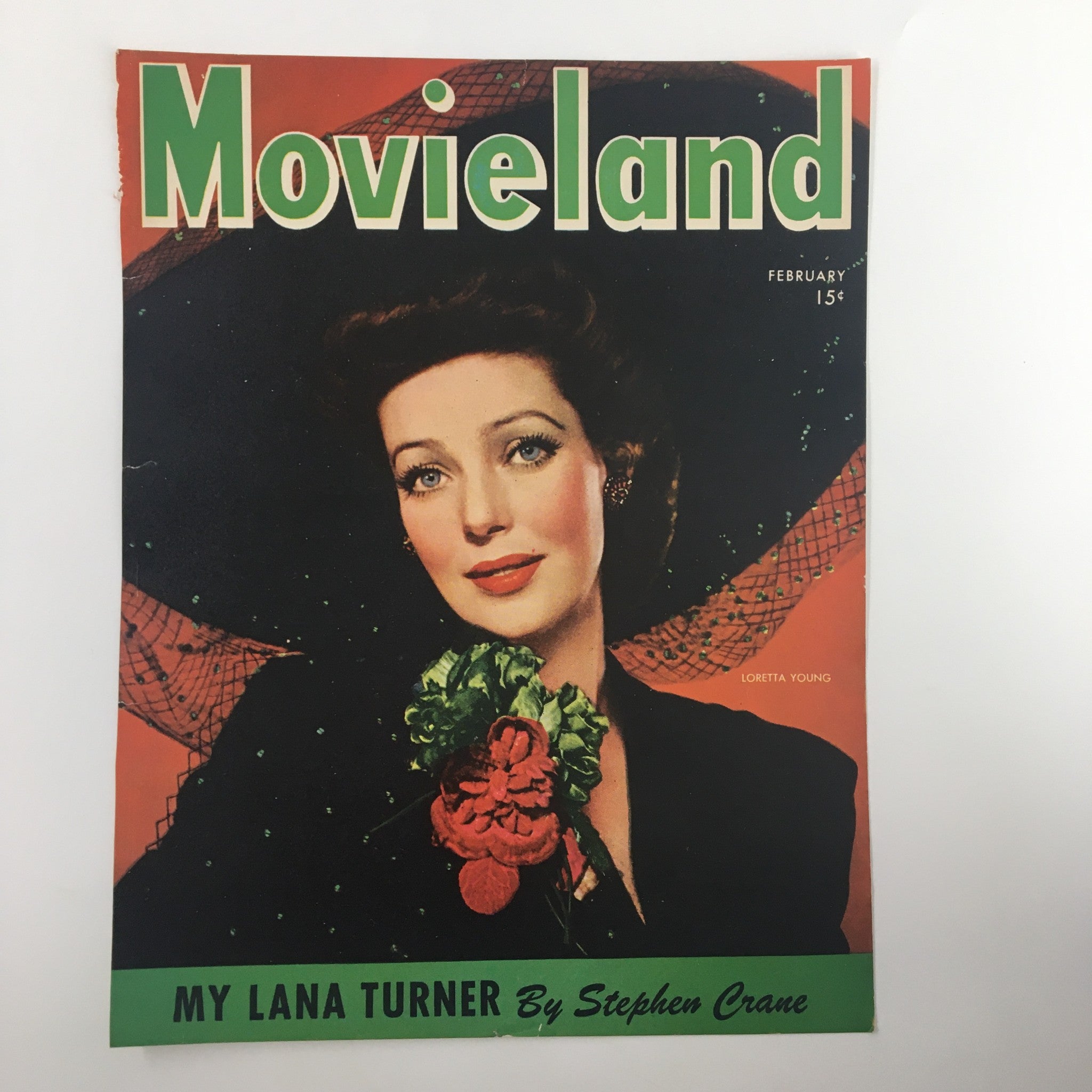 COVER ONLY Movieland Magazine February 1944 Loretta Young No Label