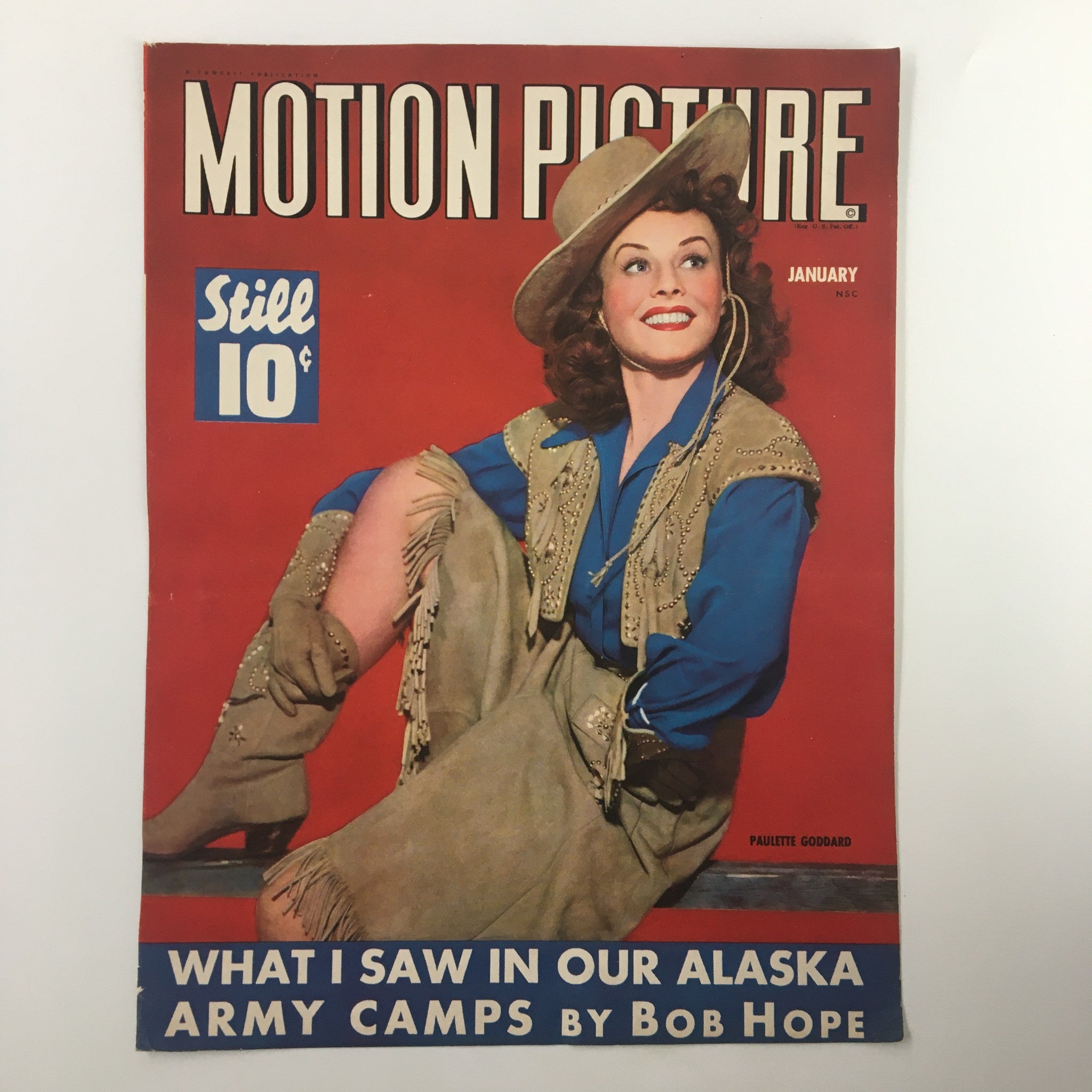 COVER ONLY Motion Picture Magazine January 1943 Paulette Goddard No Label