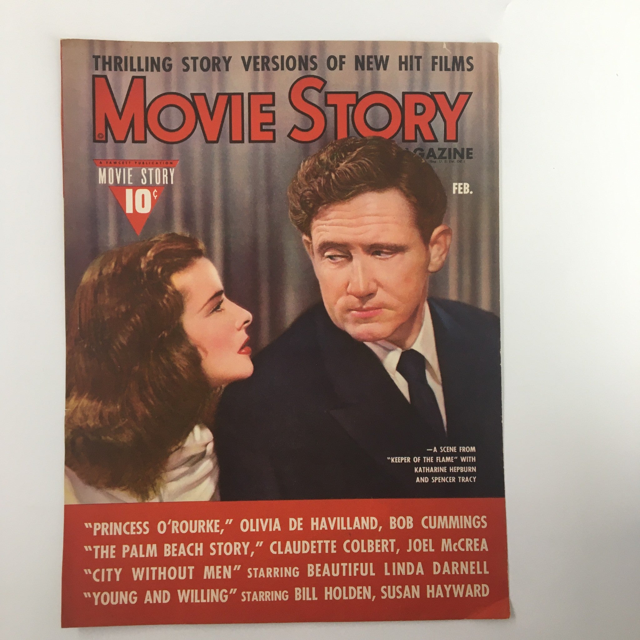 COVER ONLY Movie Story Magazine February 1943 Katharine Hepburn No Label