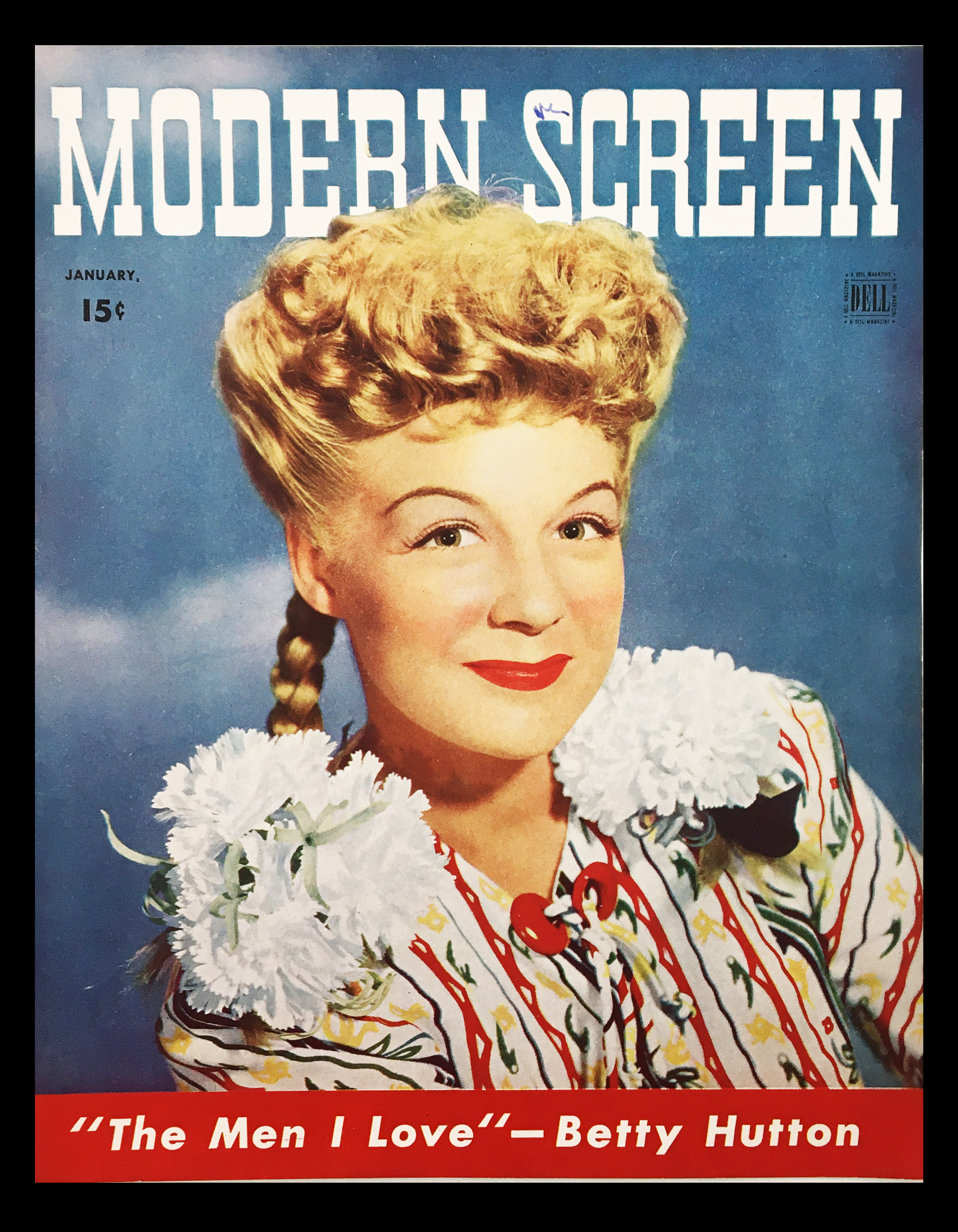 COVER ONLY Modern Screen Magazine January 1944 Betty Hutton No Label